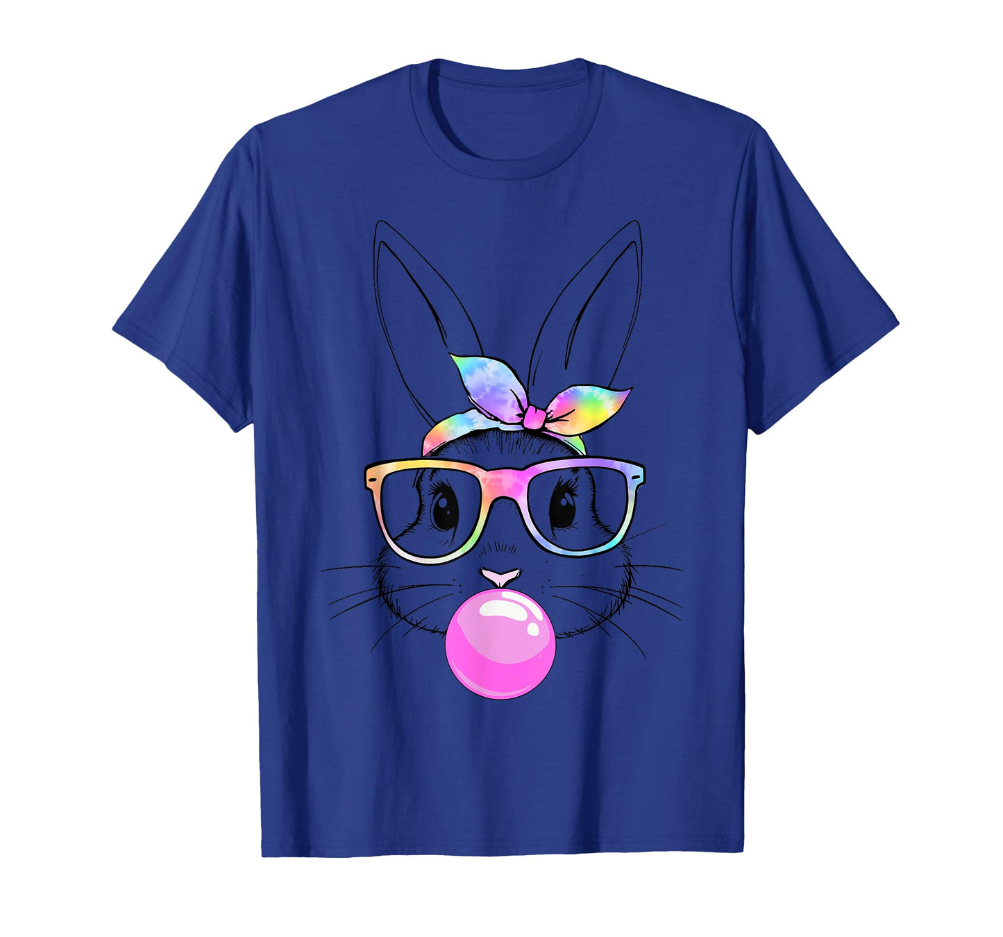 Bunny tie dye glasses bandana bubblegum easter girls women T-Shirt