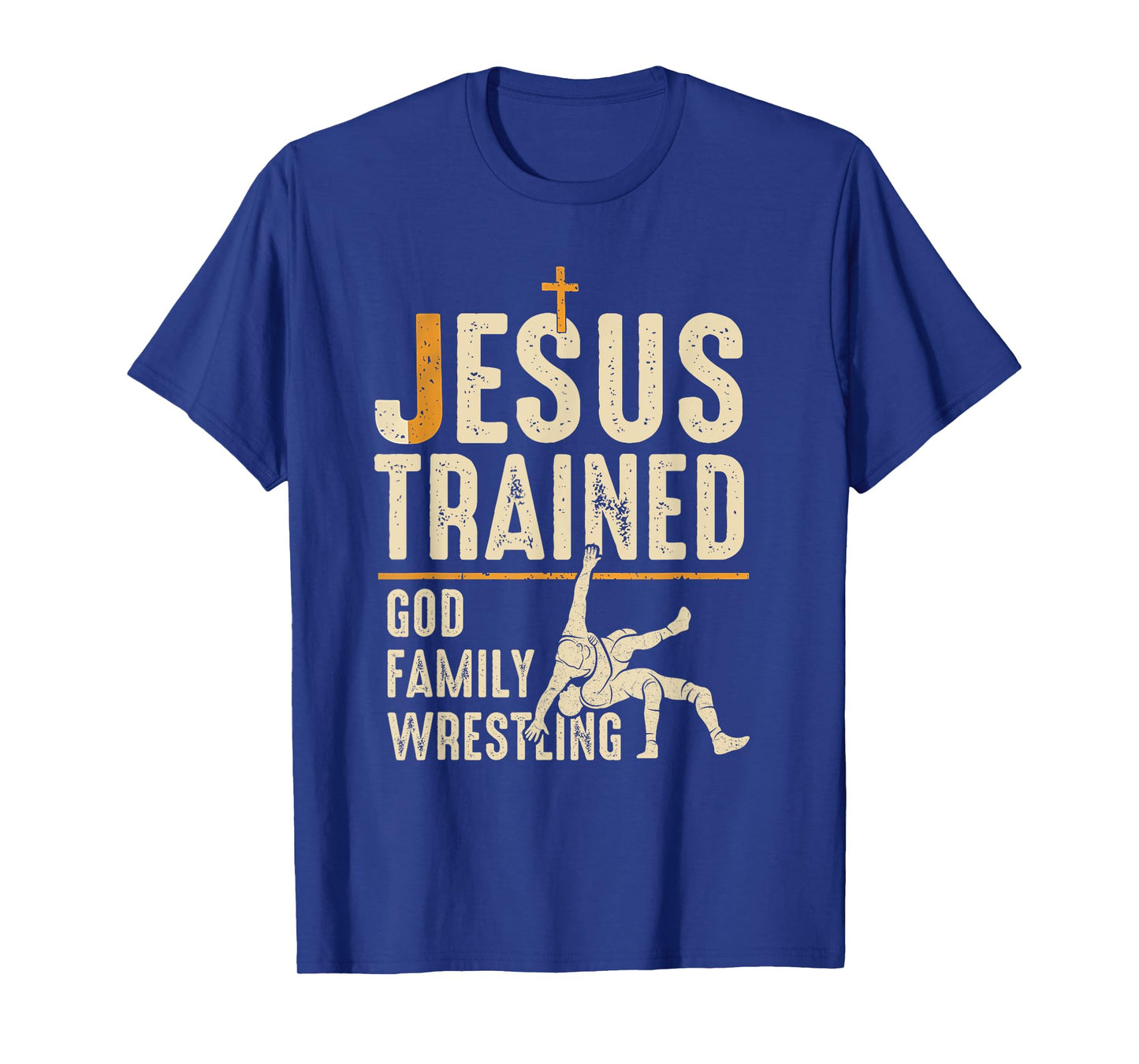 Jesus Trained God Family Wrestling Christian Unisex-Adults Black Small Christian Wrestling T-Shirt