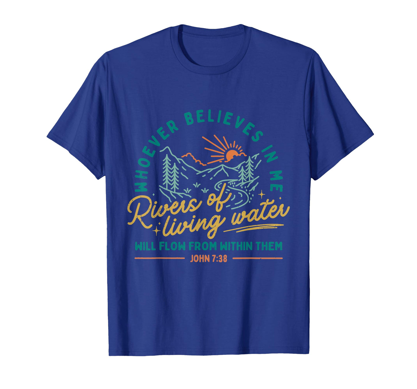 Rivers of Living Water John 7:38 Retro T-Shirt