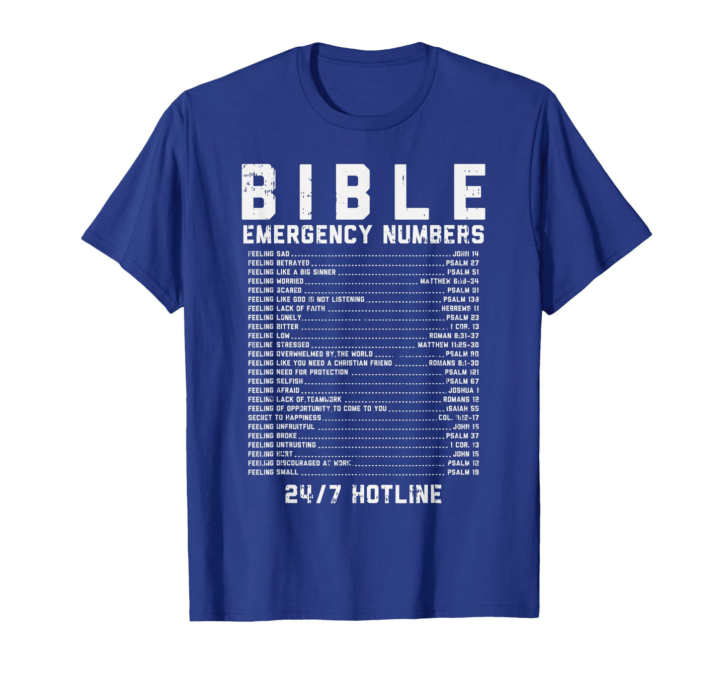 Bible Emergency Numbers Verse God Jesus Faith Christian Gift T-Shirt