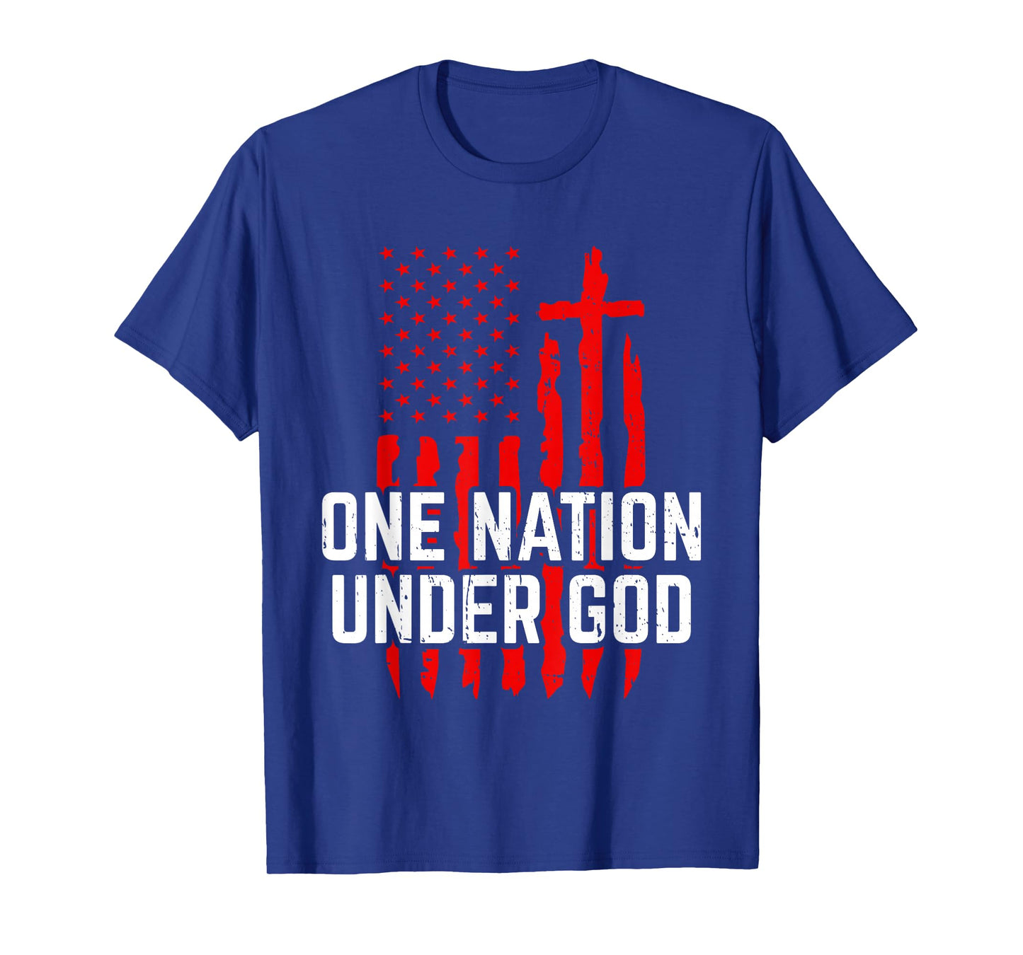 One Nation Under God Jesus Blessed American Flag T-Shirt