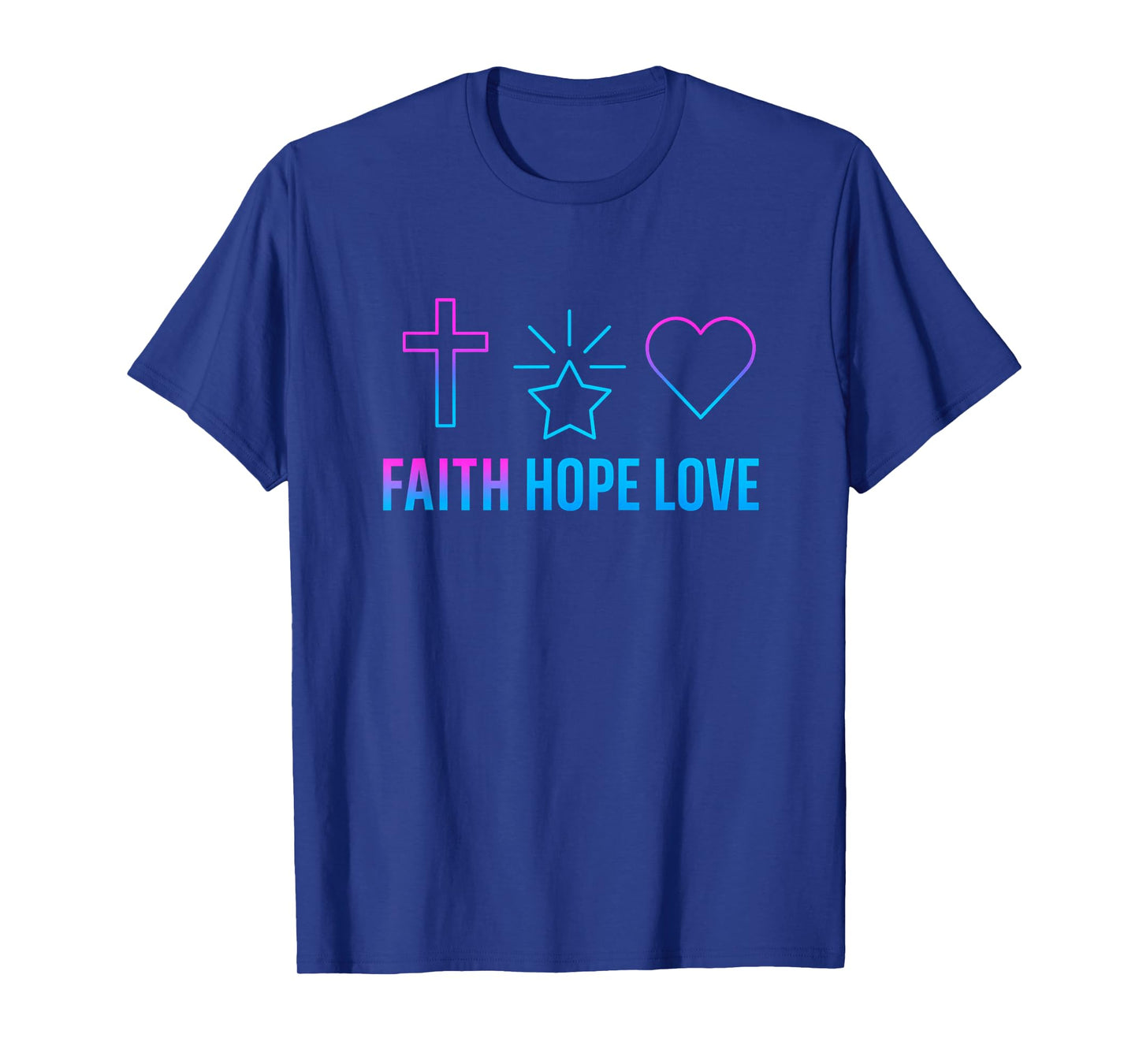 Faith Hope Love Christian Symbols Retro Style T-Shirt