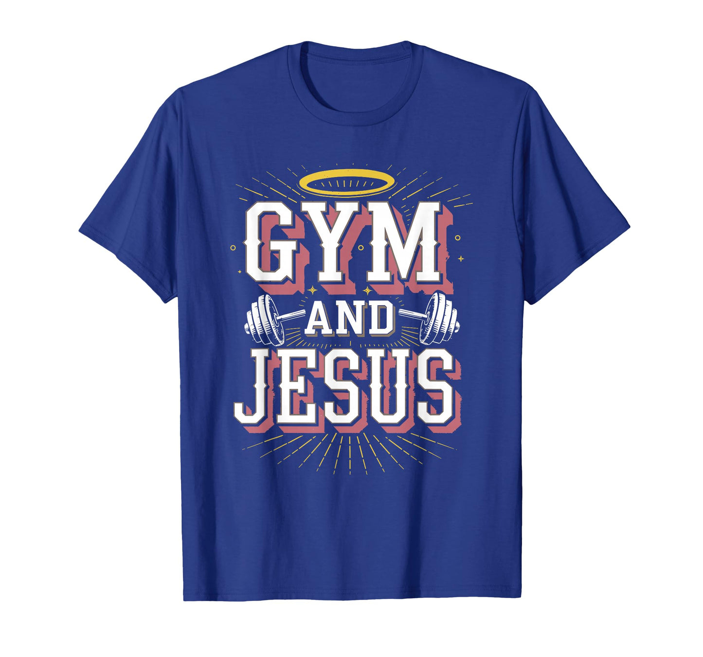 Gym and Jesus Faith Fitness Design T-Shirt