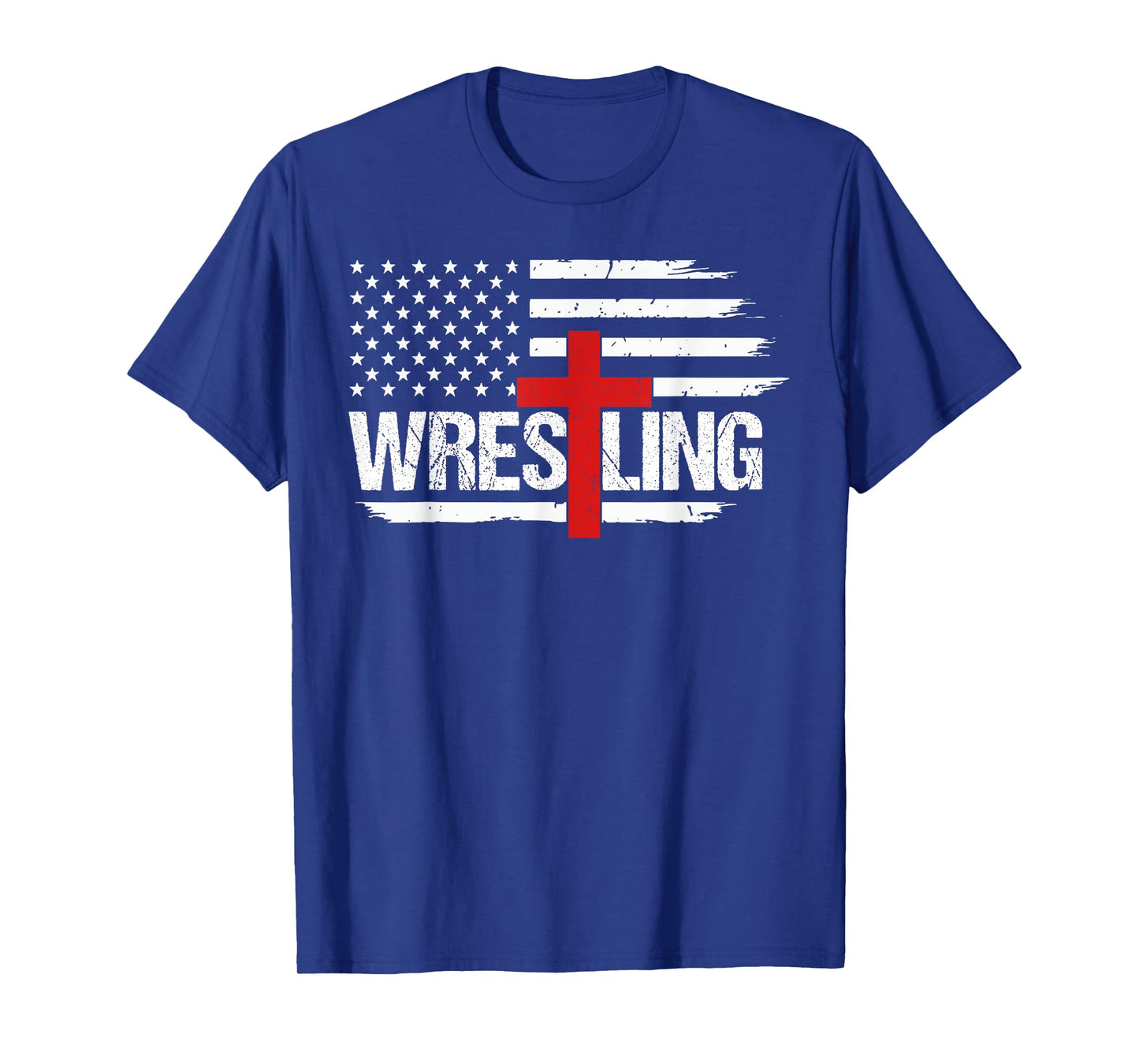 Wrestling Patriotic American Flag Christian and Jesus Lover T-Shirt