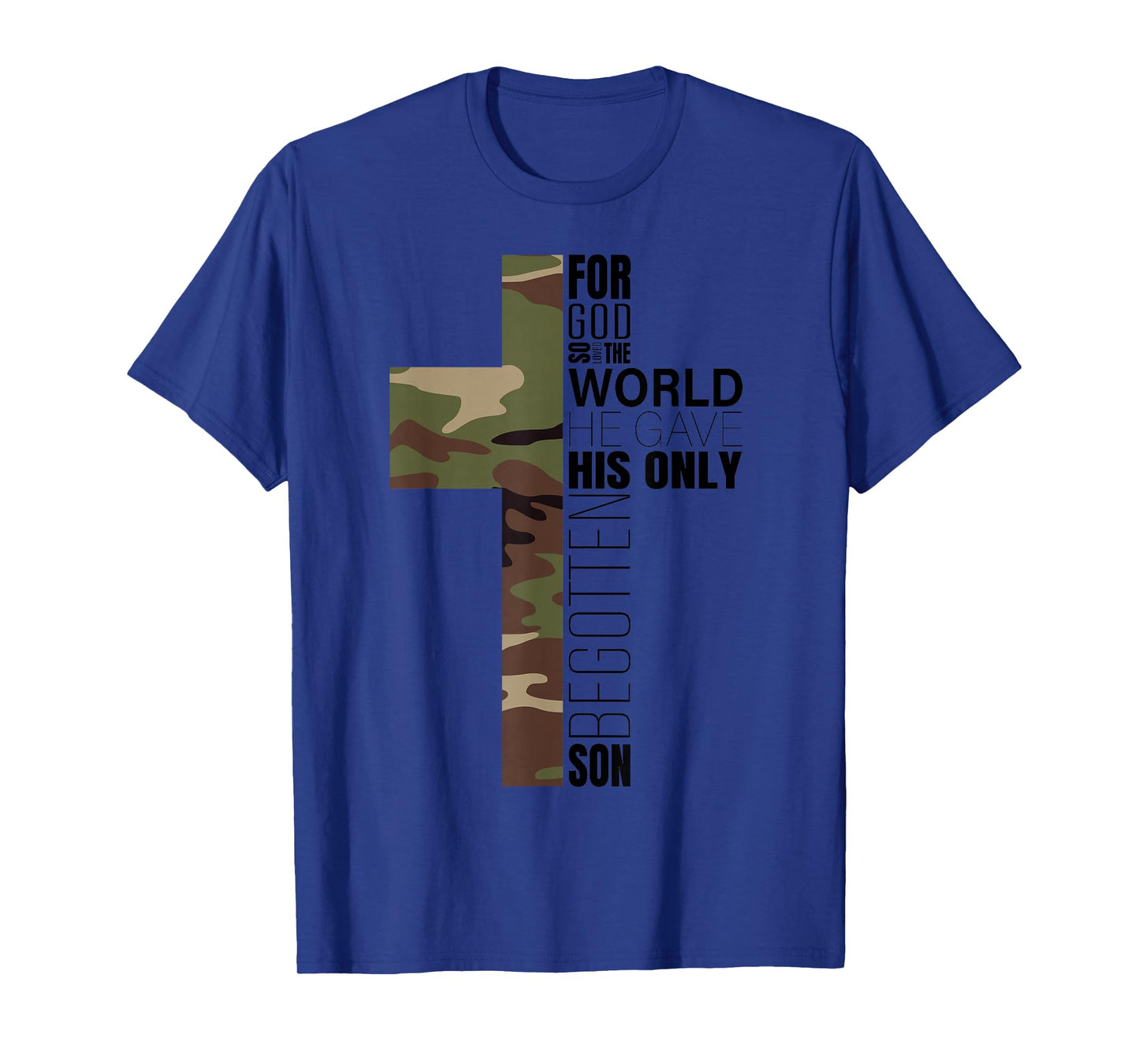 Green Camo Christian Cross Gifts Men John 3 16 Bible Verse Premium T-Shirt