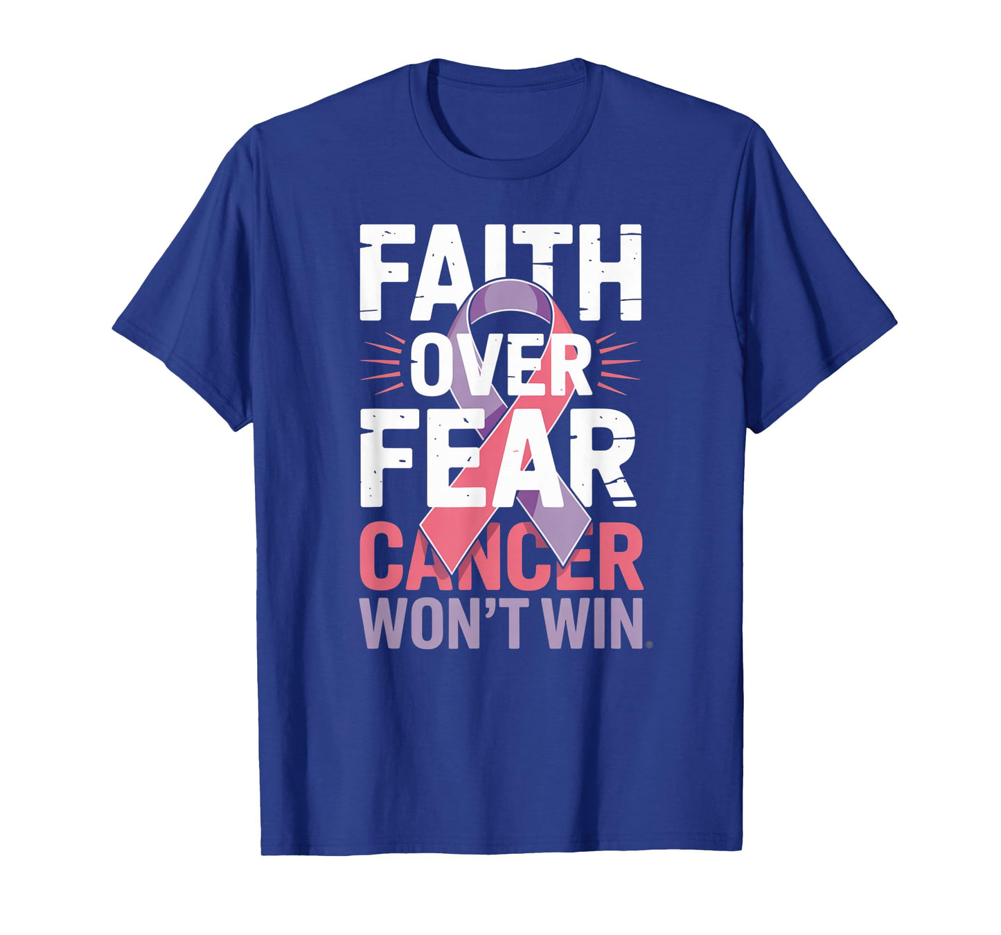 Faith Over Fear Cancer Won't Win Pink Ribbon T-Shirt