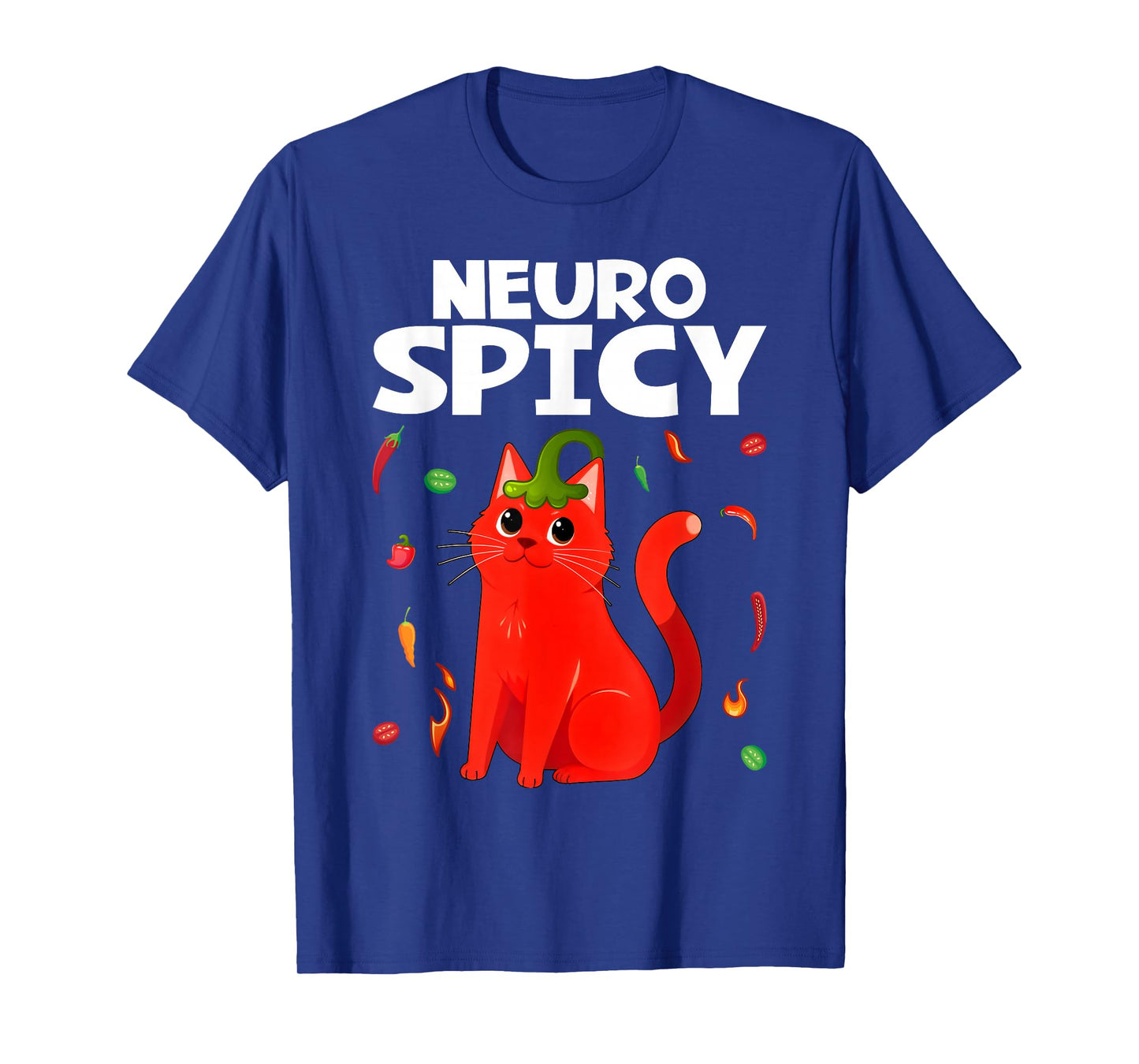 Neurospicy Funny Neurodivergent ADHD ASD Autism Cat Lover T-Shirt
