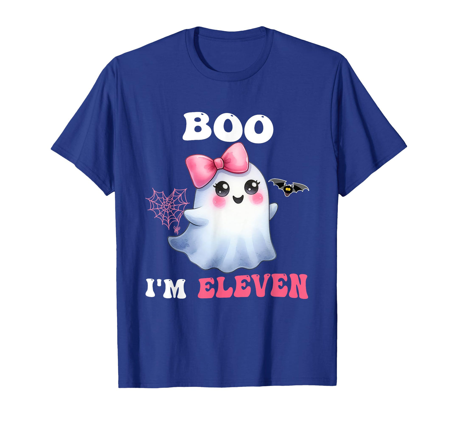 Boo I'm Eleven Cute Ghost 11th Birthday Funny Halloween Girl T-Shirt