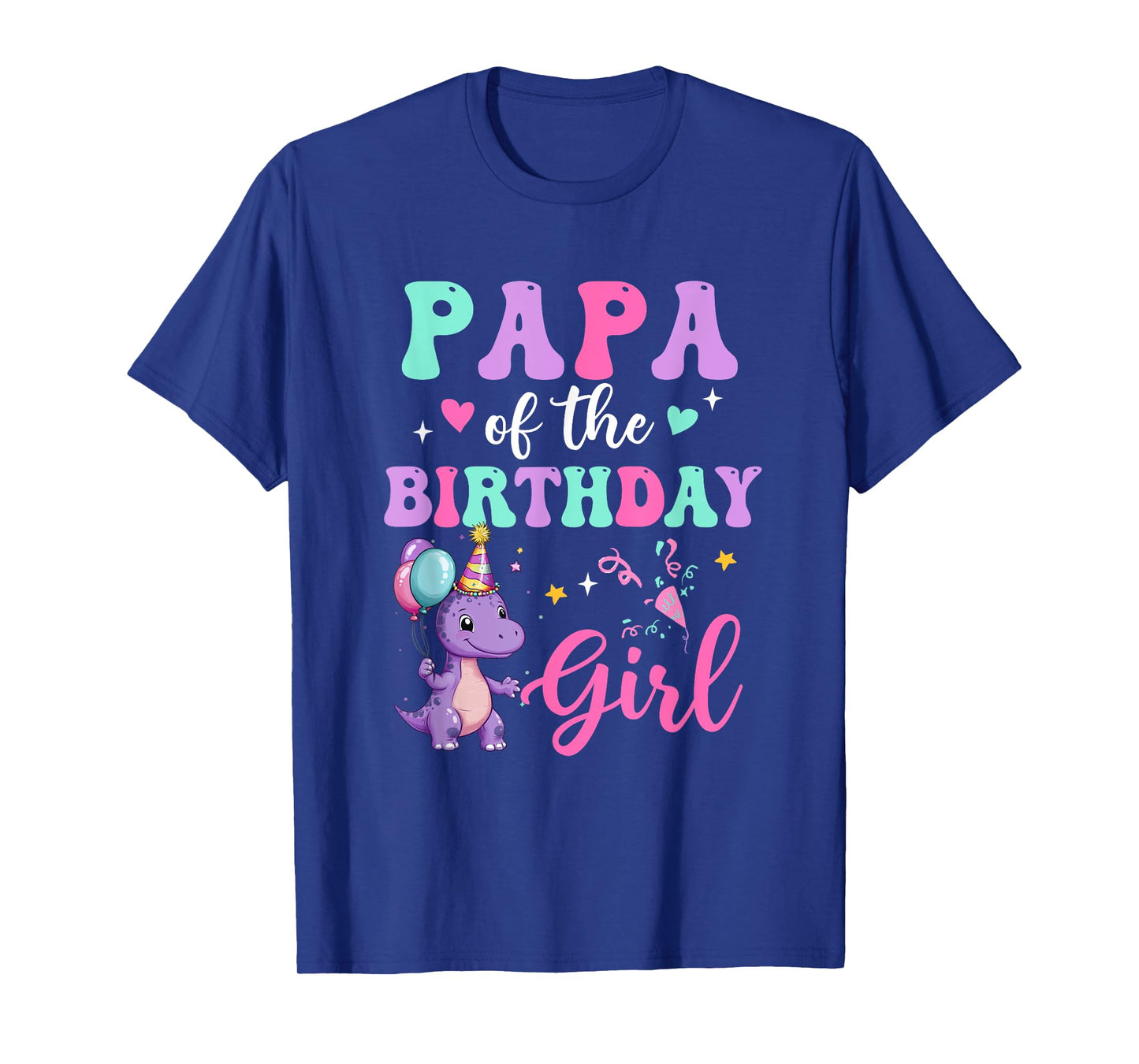 Papa Of The Birthday For Girl Dinosaur T-Rex Party Family T-Shirt