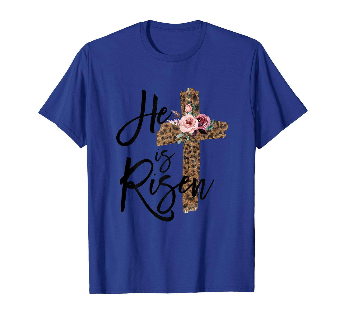 He is Risen Christian Easter Women Leopard Teen Girls T-Shirt