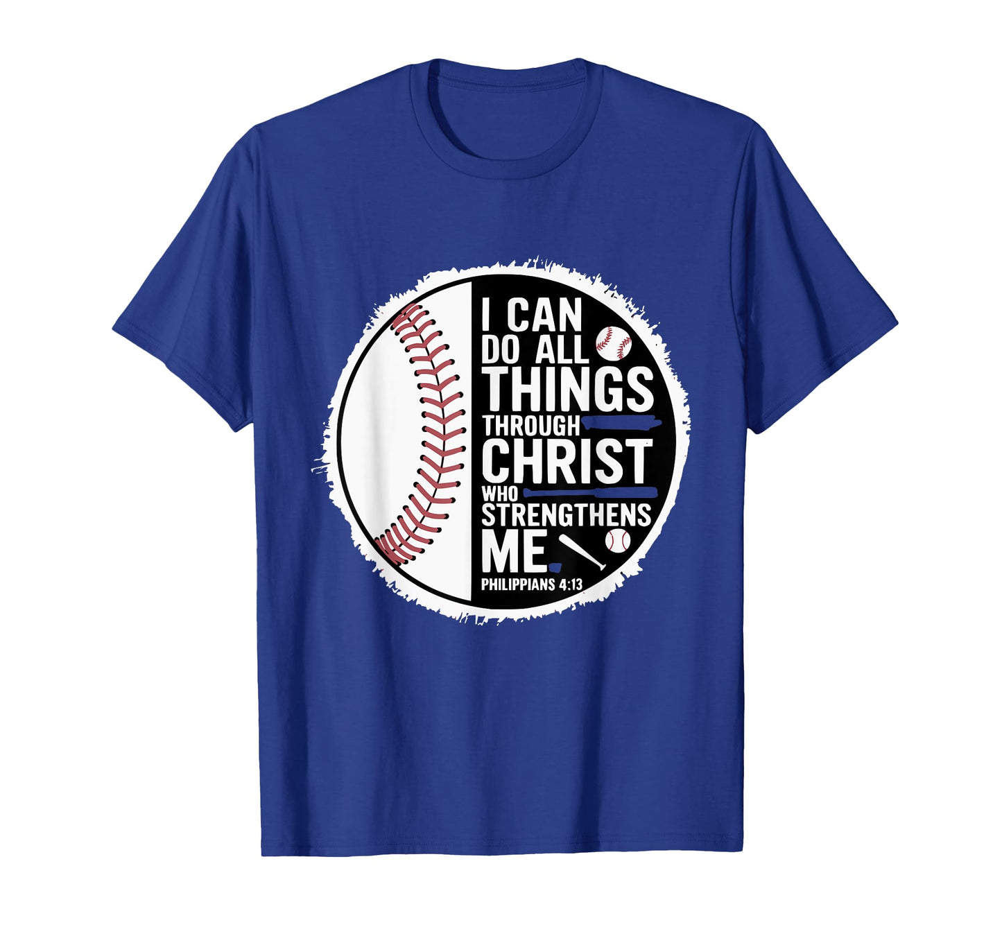 Baseball Player Sports with Christian Bible Verse Theme T-Shirt