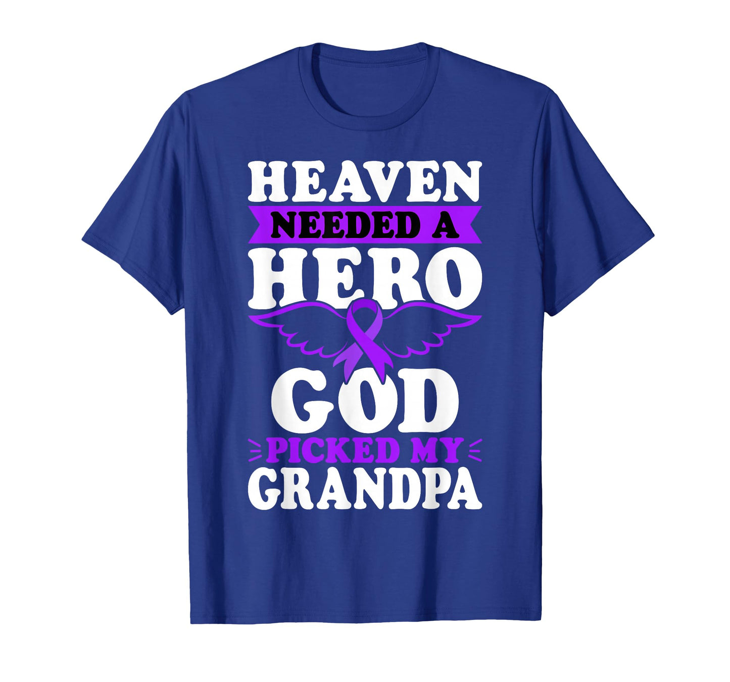 in Memory of Grandpa Pancreatic Cancer Purple Ribbon T-Shirt