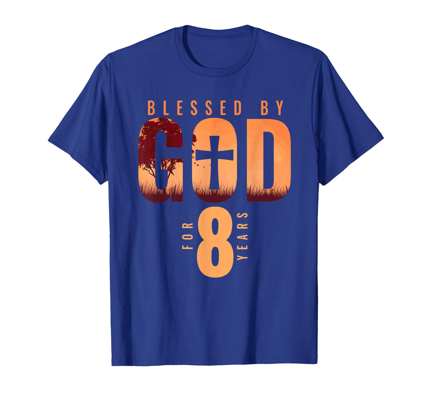 Blessed By God For 8 Years 8th Birthday Religious Theme T-Shirt