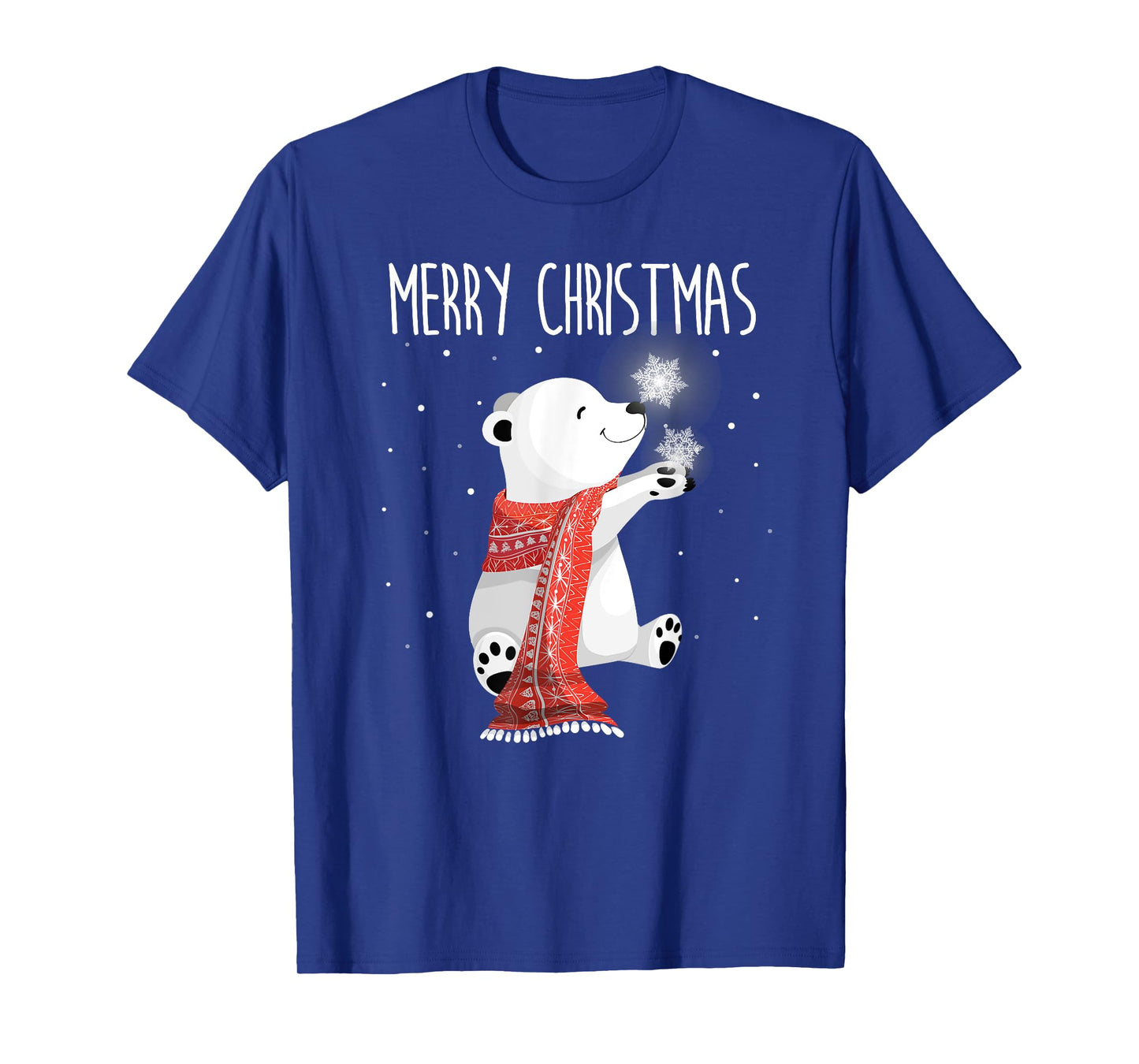 Cute Polar Bear Scarf Merry Christmas Xmas Holidays Gift Tee T-Shirt