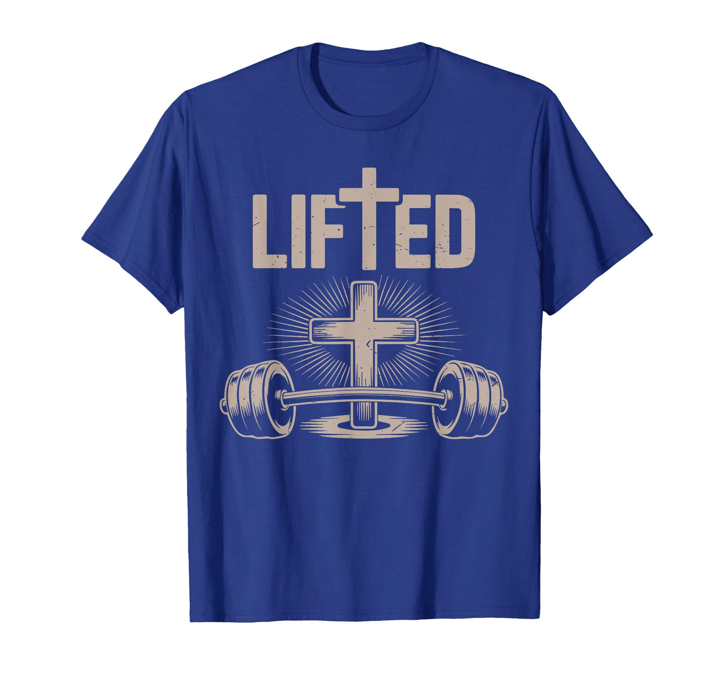 Lifted Funny Christian Workout Gym Jesus Weightlifting Cross T-Shirt