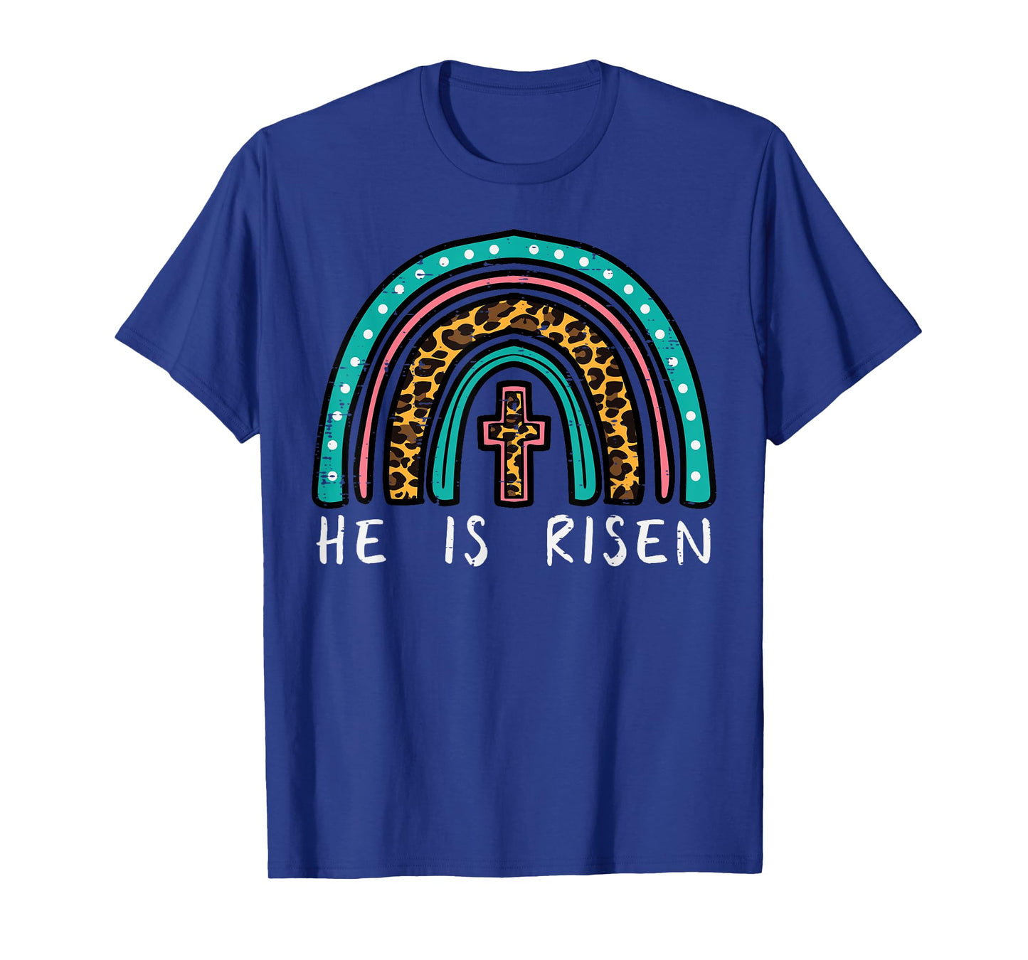 Easter Rainbow He Is Risen Religious Christian Girls Kids T-Shirt