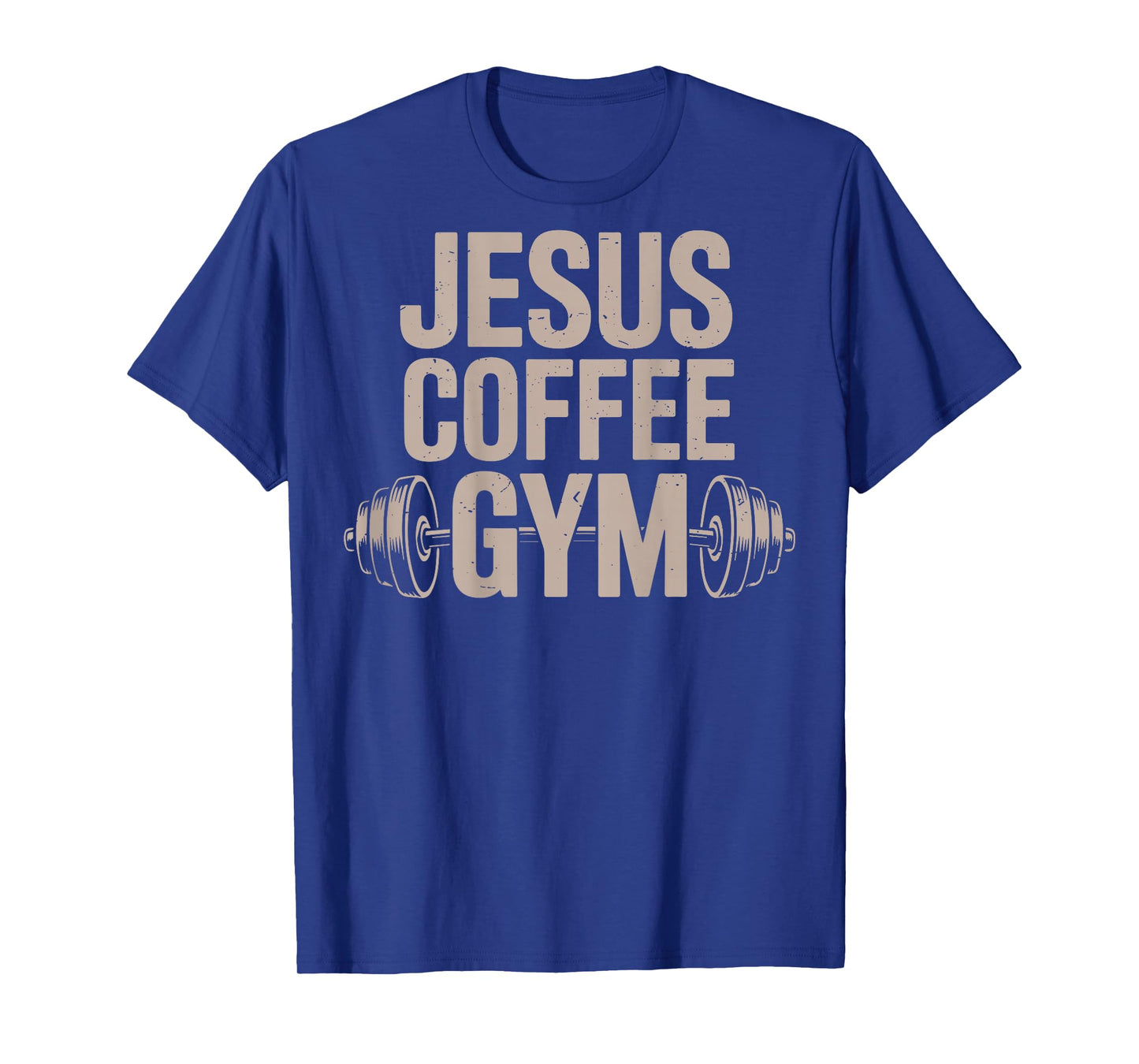 Funny Christian Workout Jesus Coffee Gym Barbell Cross Women T-Shirt