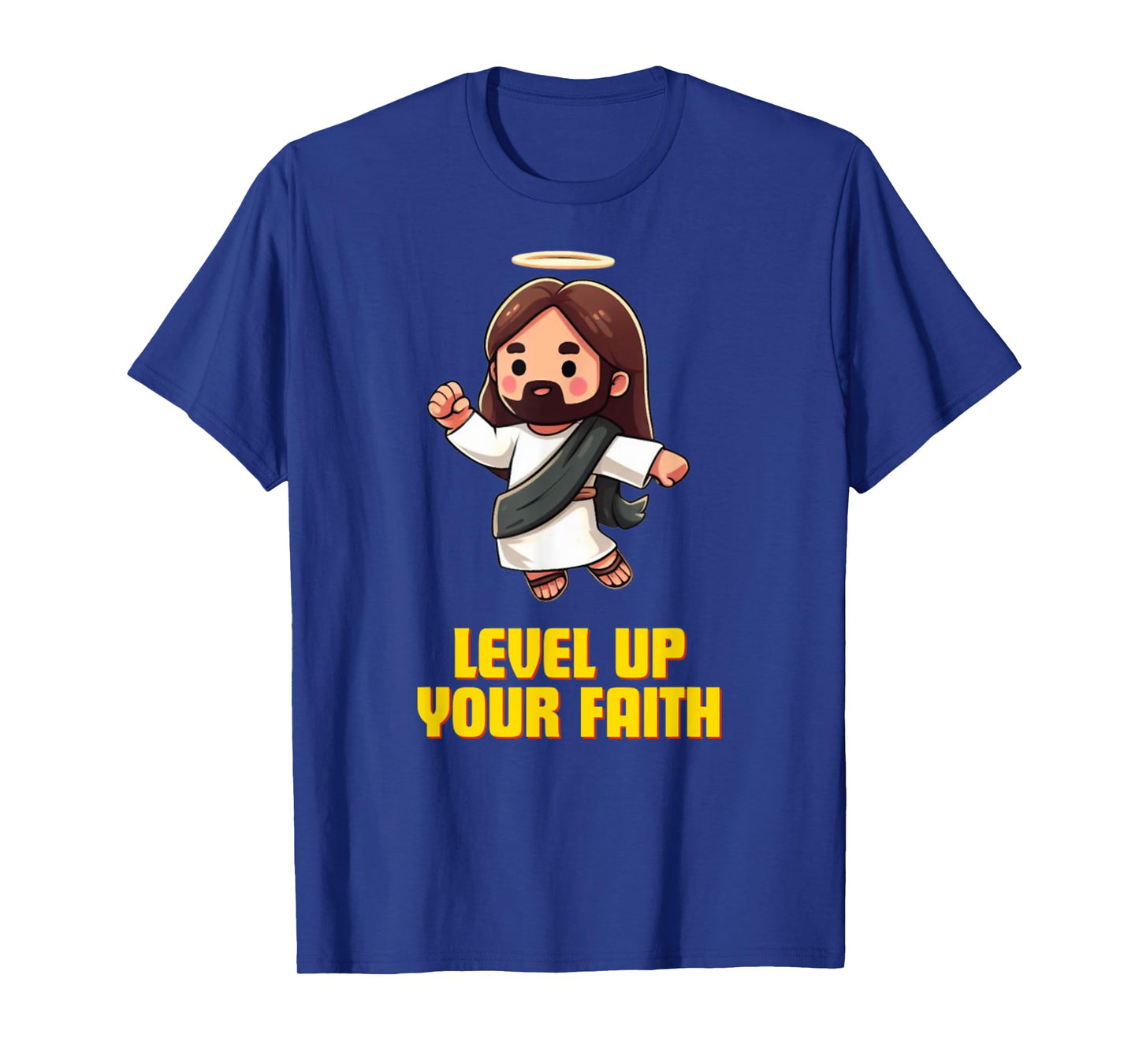 Vintage Level Up Your Faith Cute Jesus Jump T-Shirt