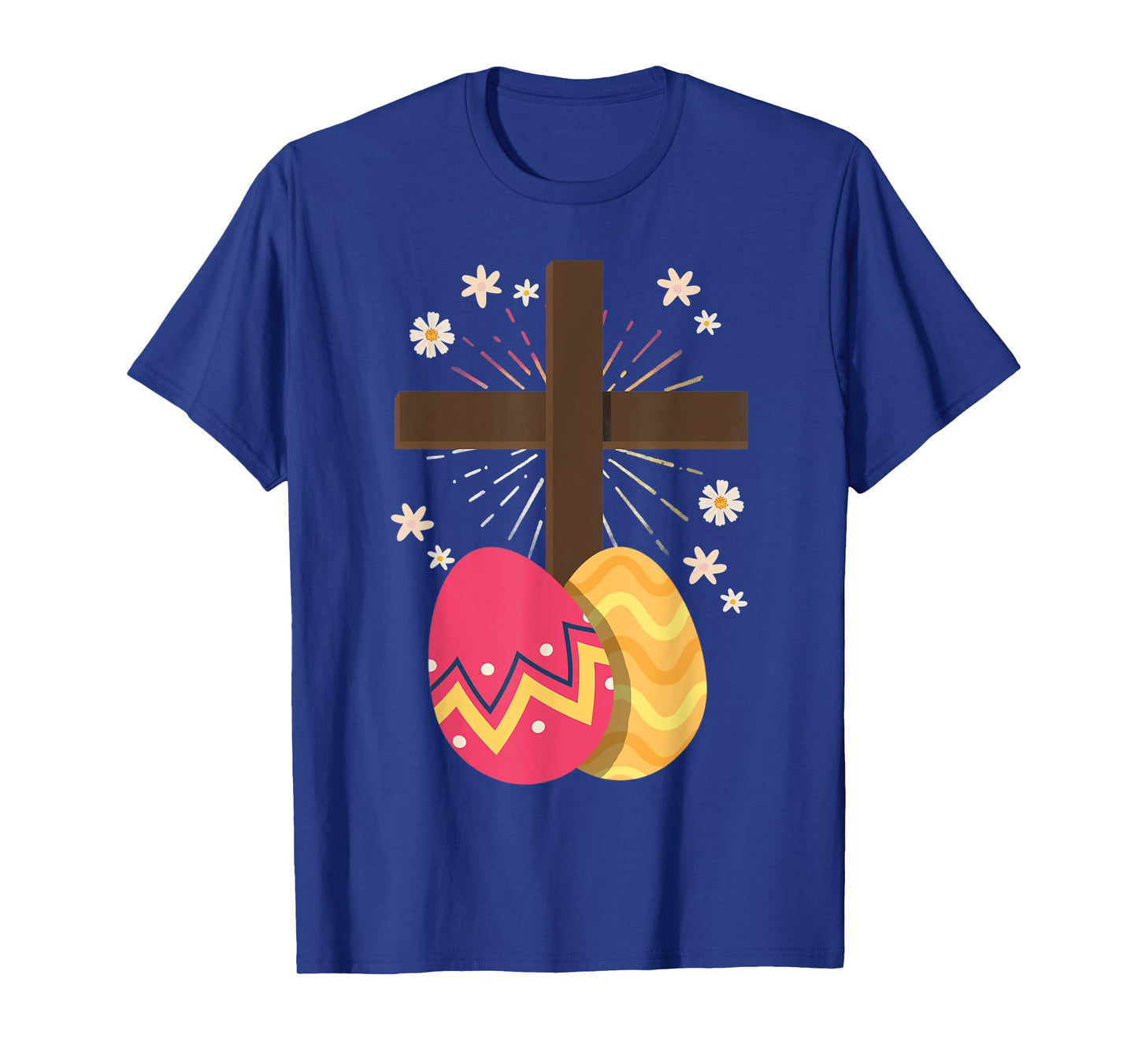 Christianity Cross Jesus Christ Flower Easter Eggs T-Shirt