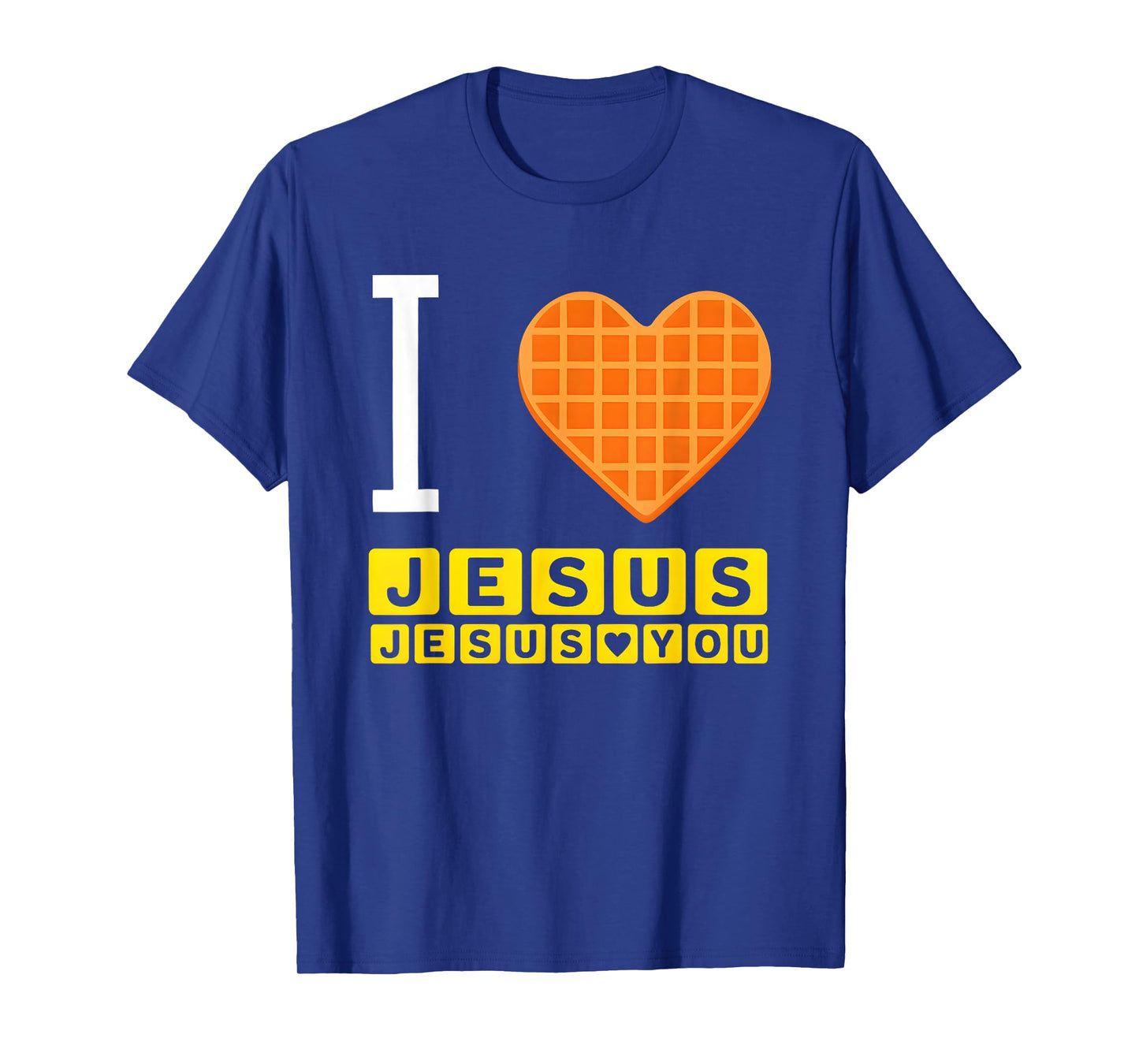 I Love Jesus Waffle Heart Funny Christian Breakfast T-Shirt