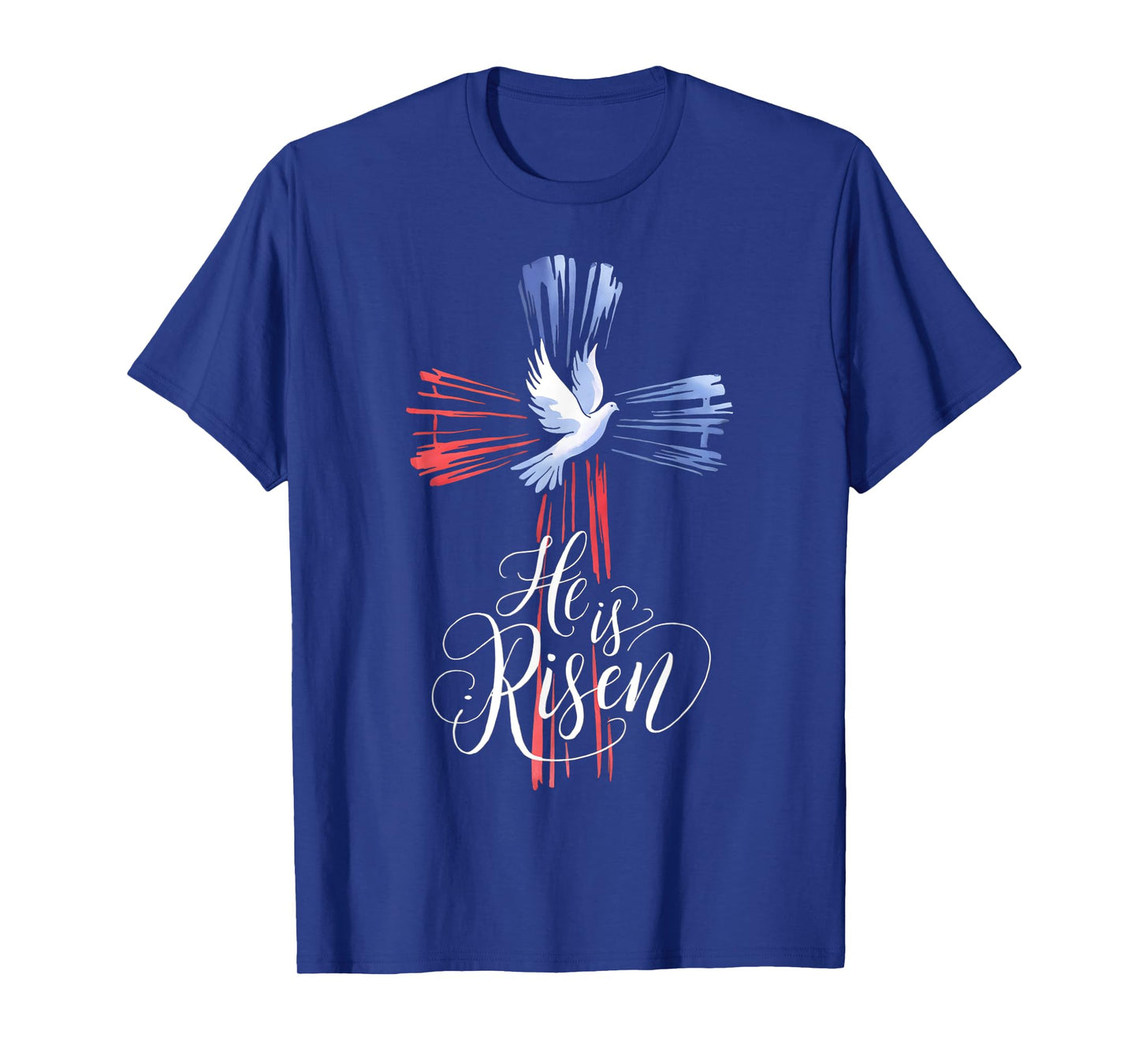 He Is Risen Jesus Easter Religious Christian Cross and Dove T-Shirt