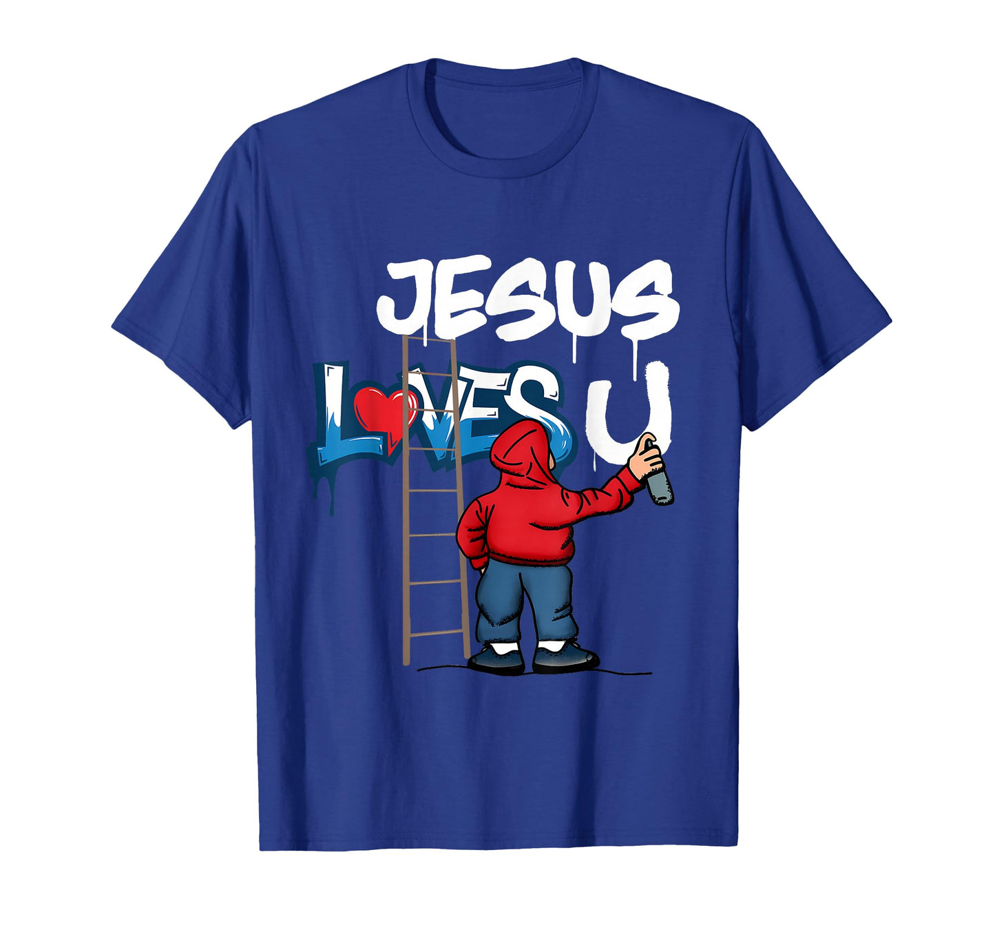 Jesus Loves You Graffiti Christian Believer Catholics T-Shirt
