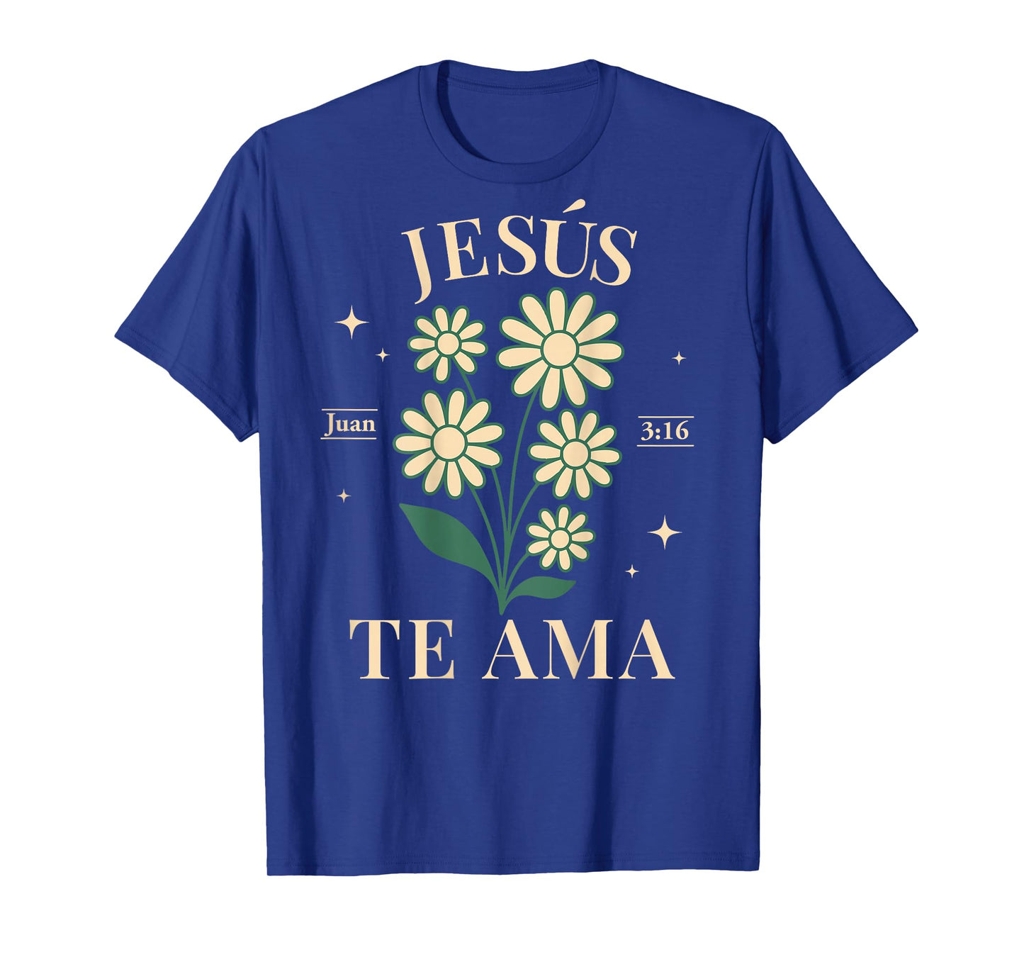 (ON Back) Jesus Te AMA Flor Jesus Loves You Boho Christian T-Shirt