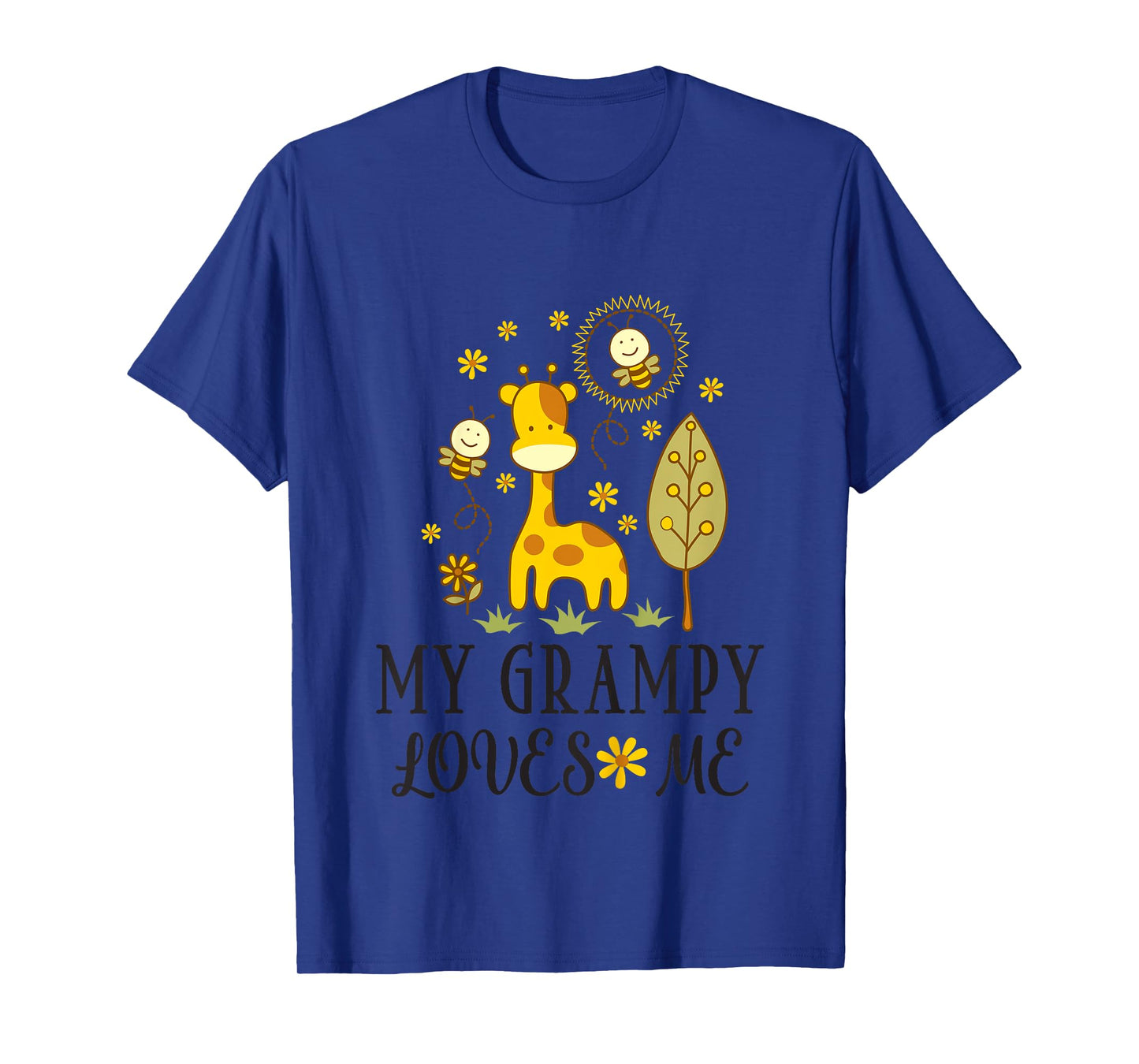 Kids My Grampy Loves Me Granddaughter Giraffe T-Shirt