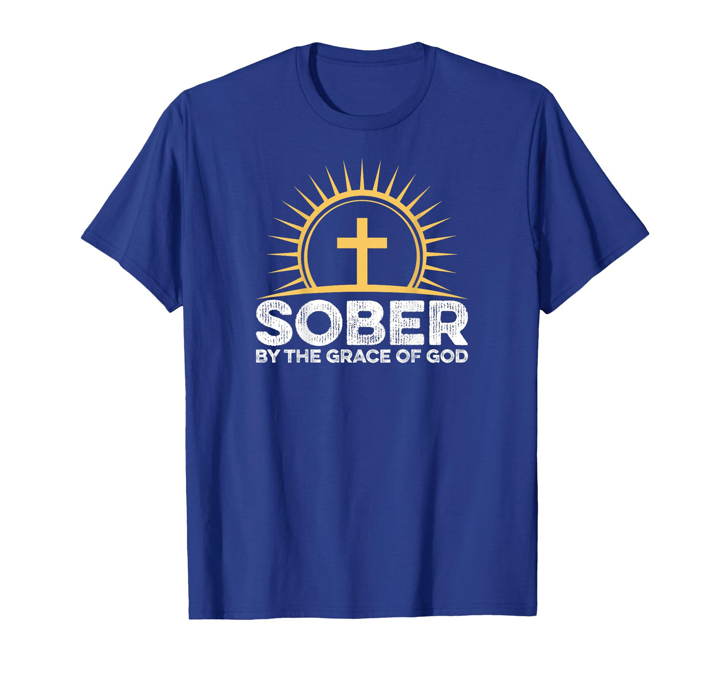 BACK PRINT Sober By The Grace O God Alcoholics AA Anonymous T-Shirt