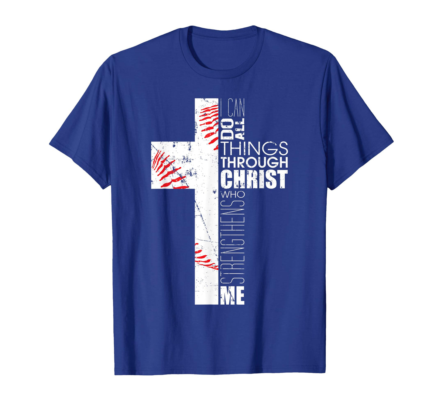 Philippians 4:13 Baseball Cross Gifts Christian Bible Verse T-Shirt
