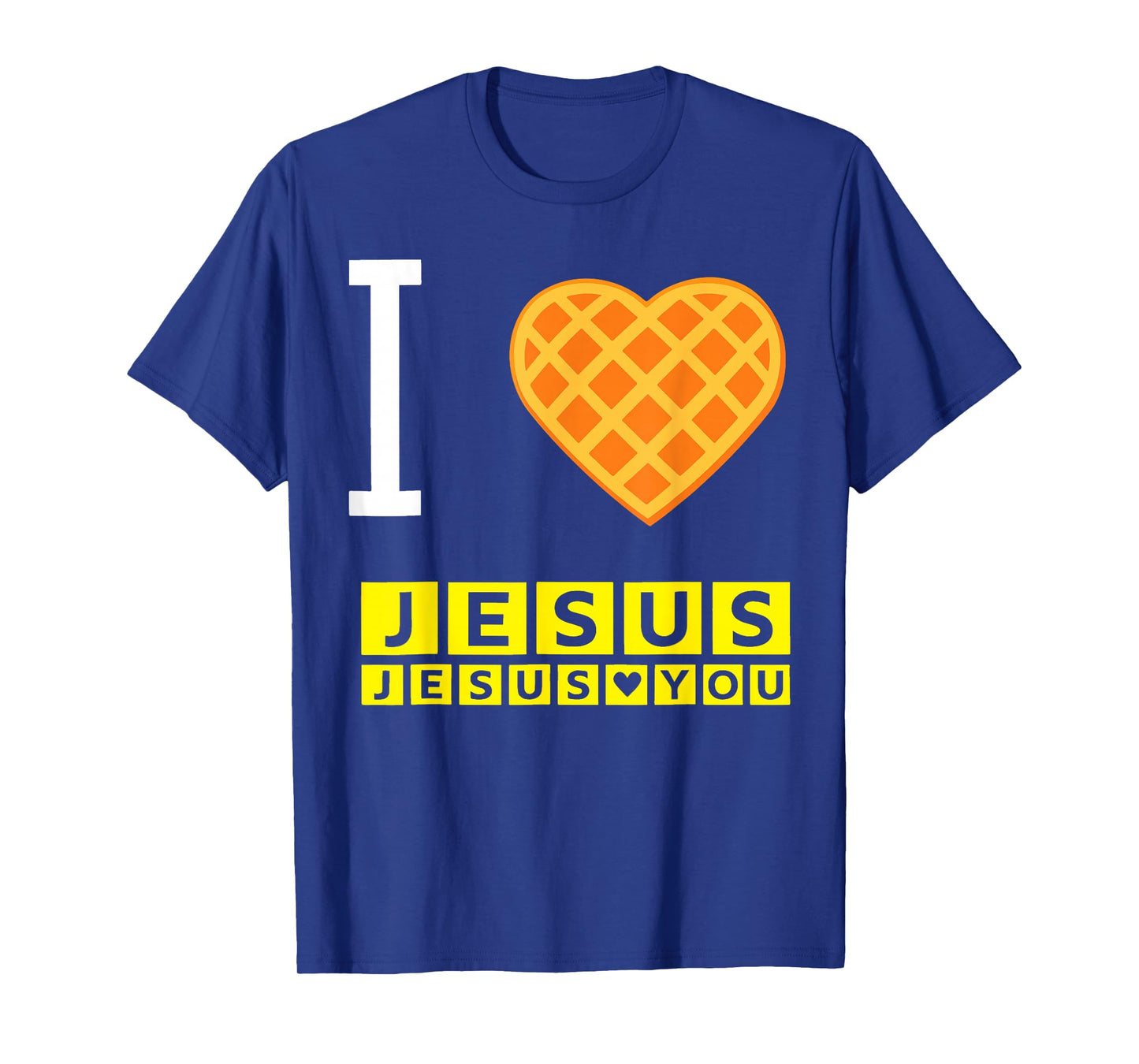 I Love Jesus Waffle Heart Funny Christian Breakfast Faith T-Shirt