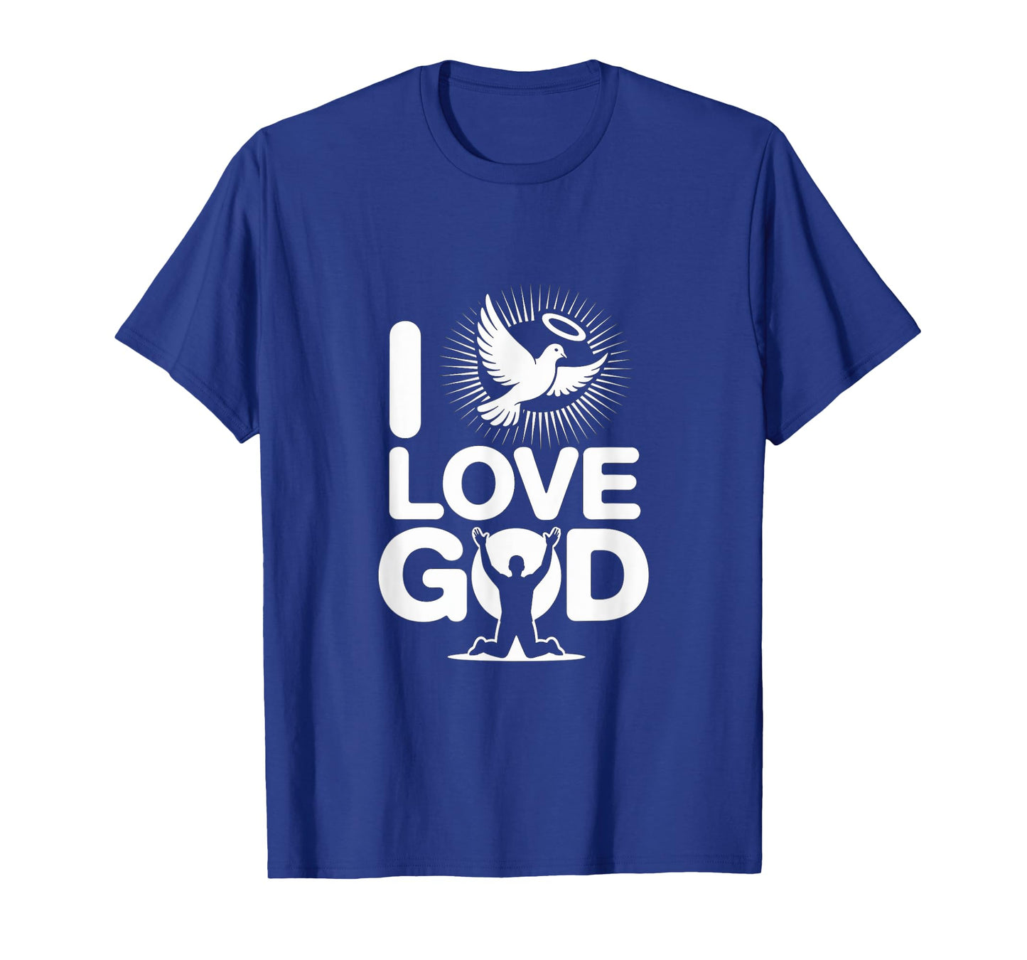 I Love God Dove Halo Spiritual Message T-Shirt