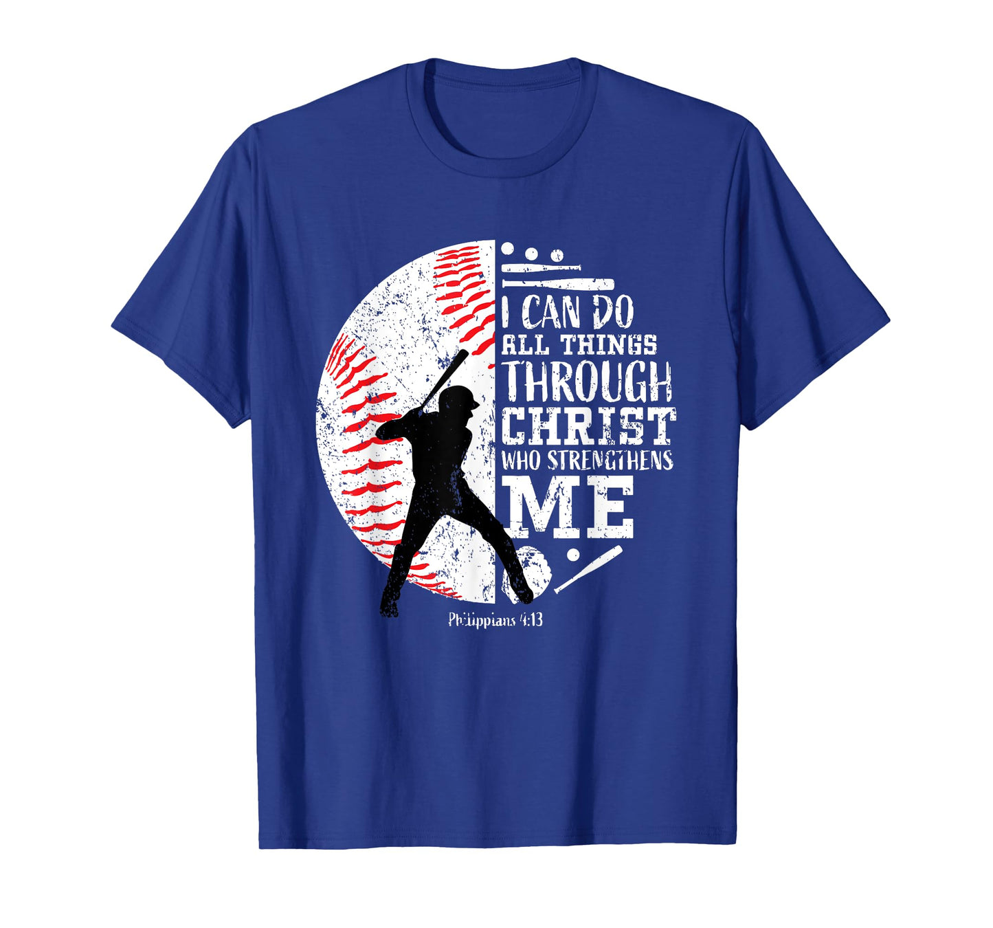 Christian Baseball Philippians 4:13 Religious Faith Graphic T-Shirt