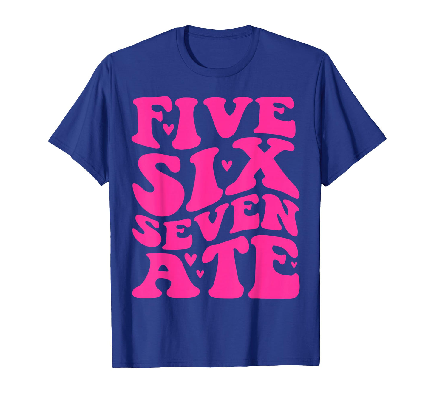 Five Six Seven Ate Cheer Cheerleader Cheer Era Pink Print T-Shirt