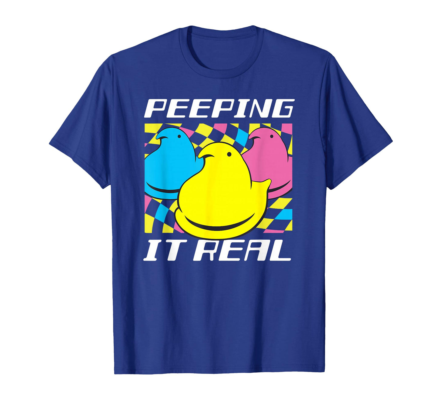 Peeps Easter Peeping It Real Retro Style Chicks T-Shirt