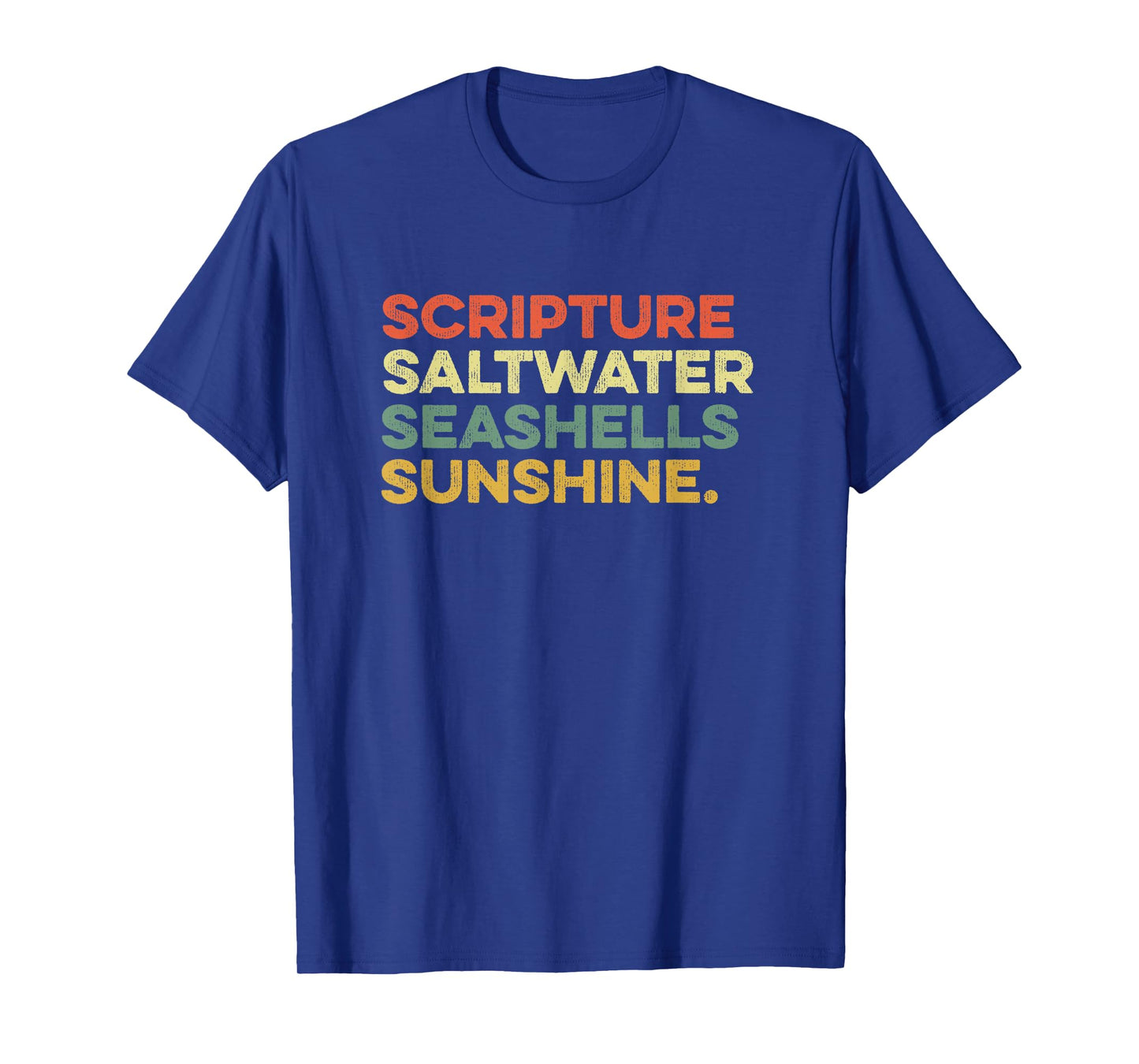 Scripture Saltwater Seashells Sunshine Faith Christian Trip T-Shirt