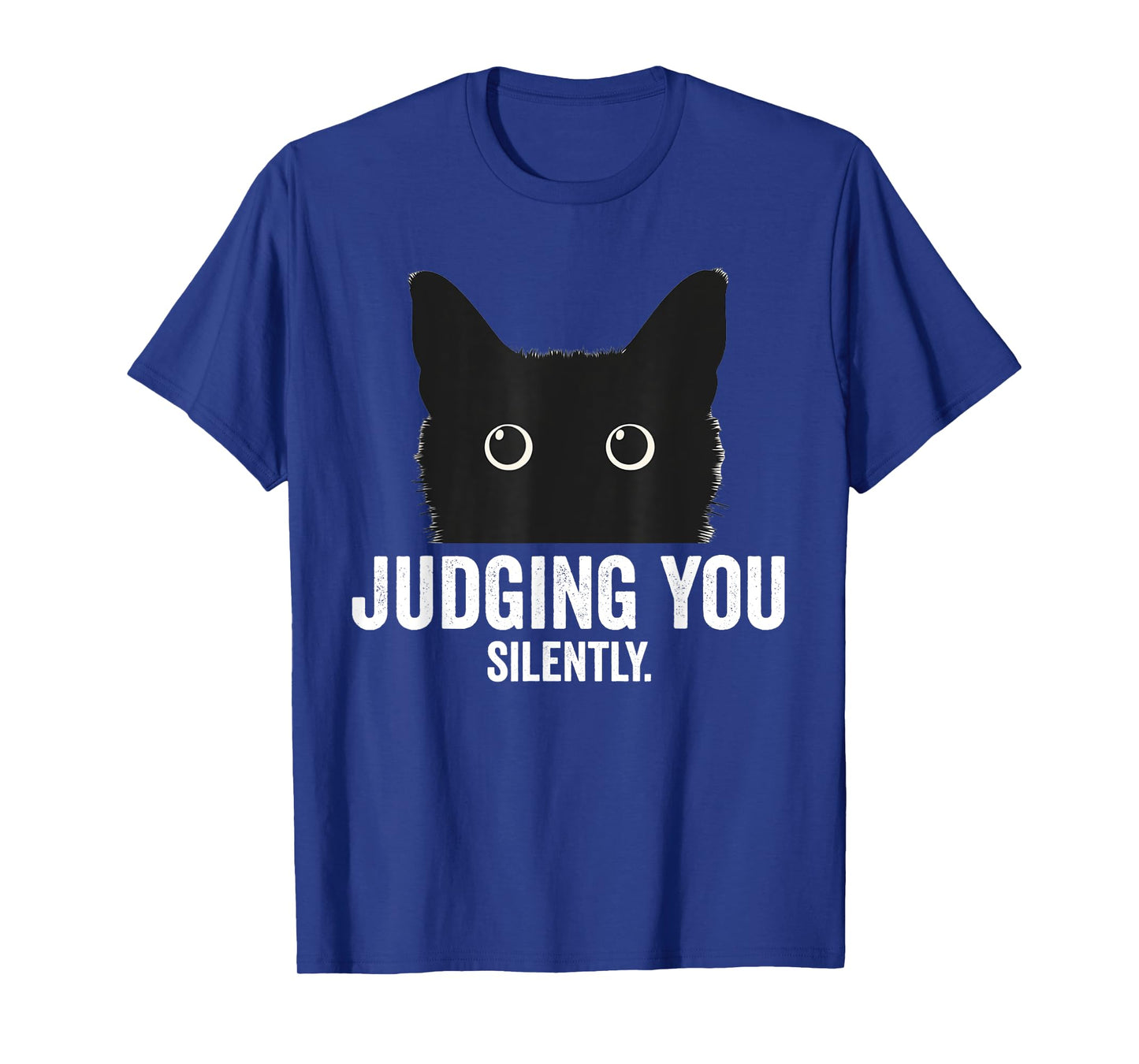 Judging You Silently Funny Black Cat T-Shirt for Men Women Kids