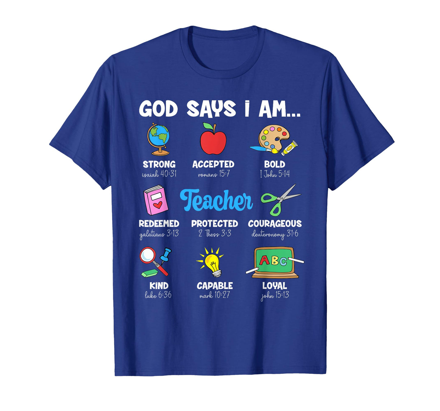 Funny God Says Im Teacher Christian Back To School Religious Men Women T-Shirt