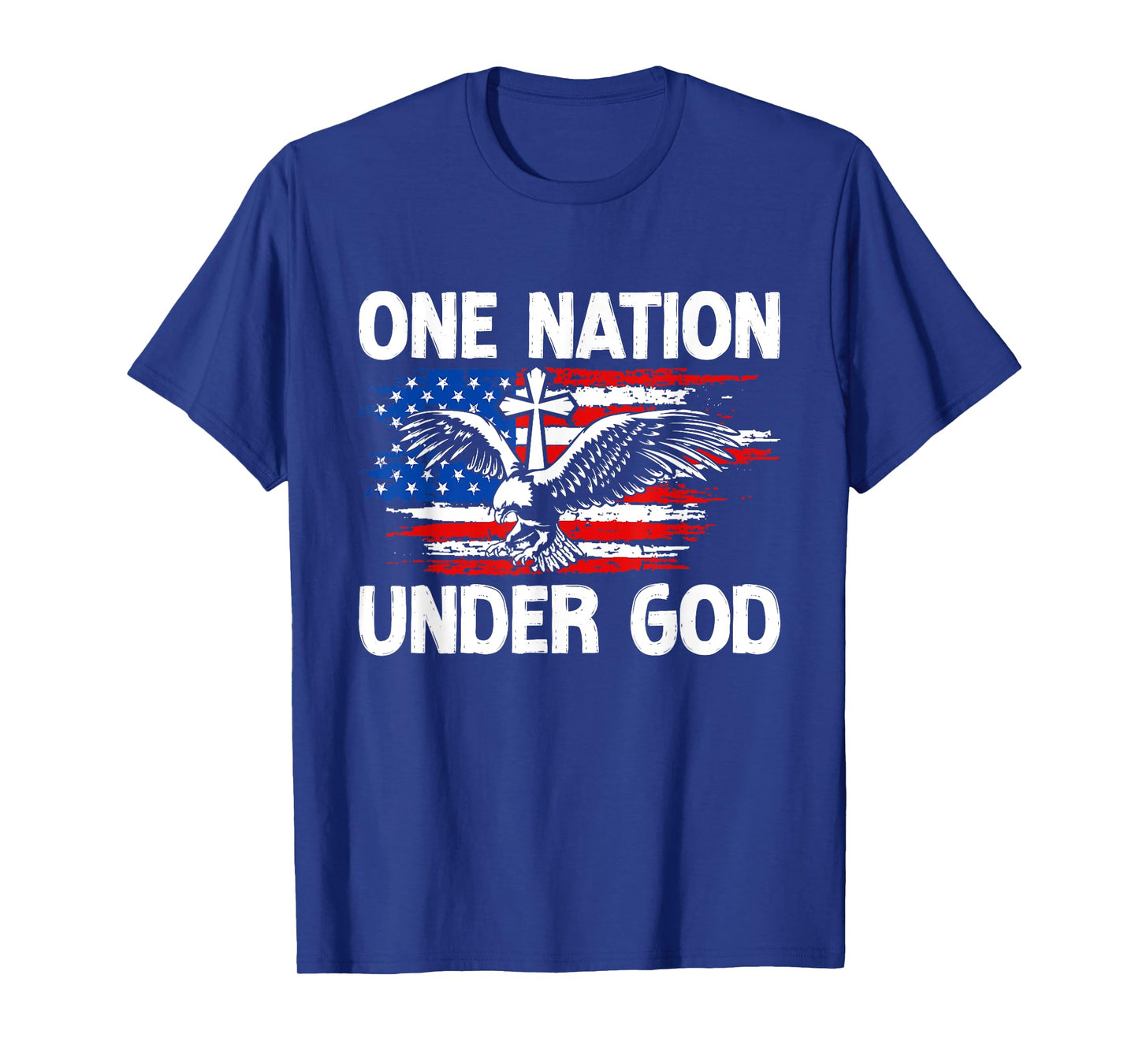 One Nation Under God Jesus Blessed American Flag T-Shirt