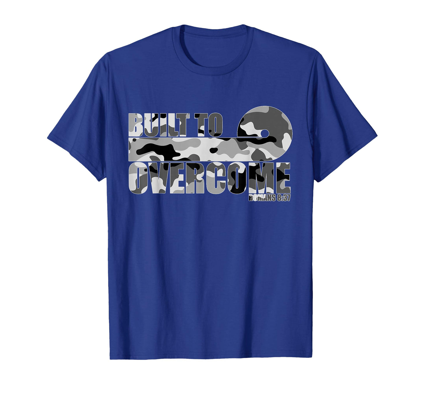 Built to Overcome Camo Workout Gym Christian Scripture Faith T-Shirt