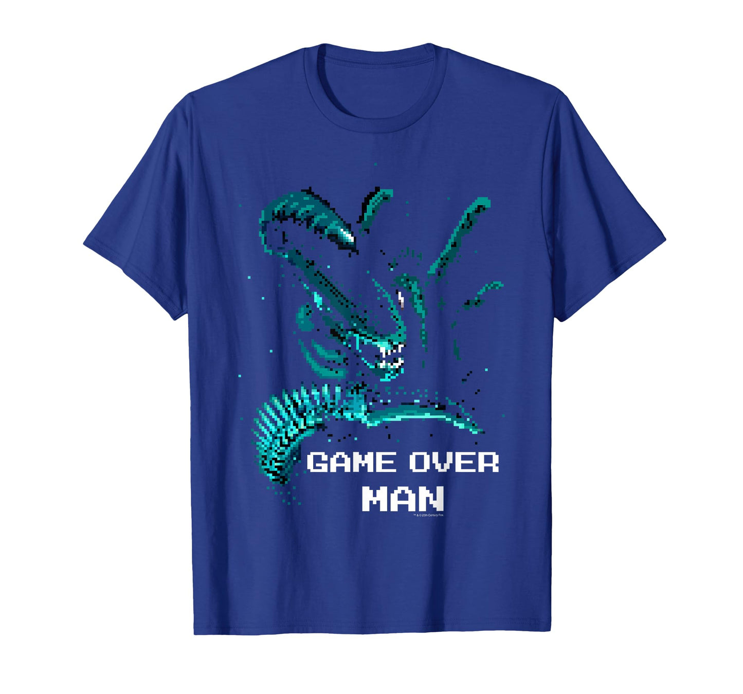 Aliens Iconic Xenomorph Game Over Man Pixelated Style Logo T-Shirt