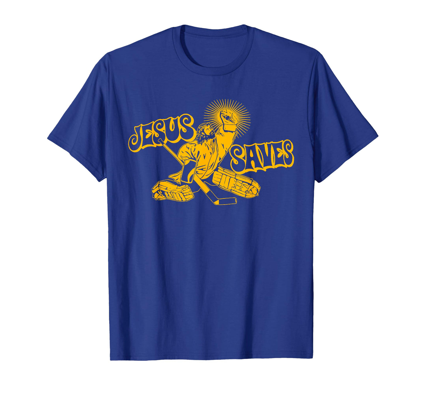 Funny Jesus Saves Hockey Religious Christian Goaltender Tee T-Shirt