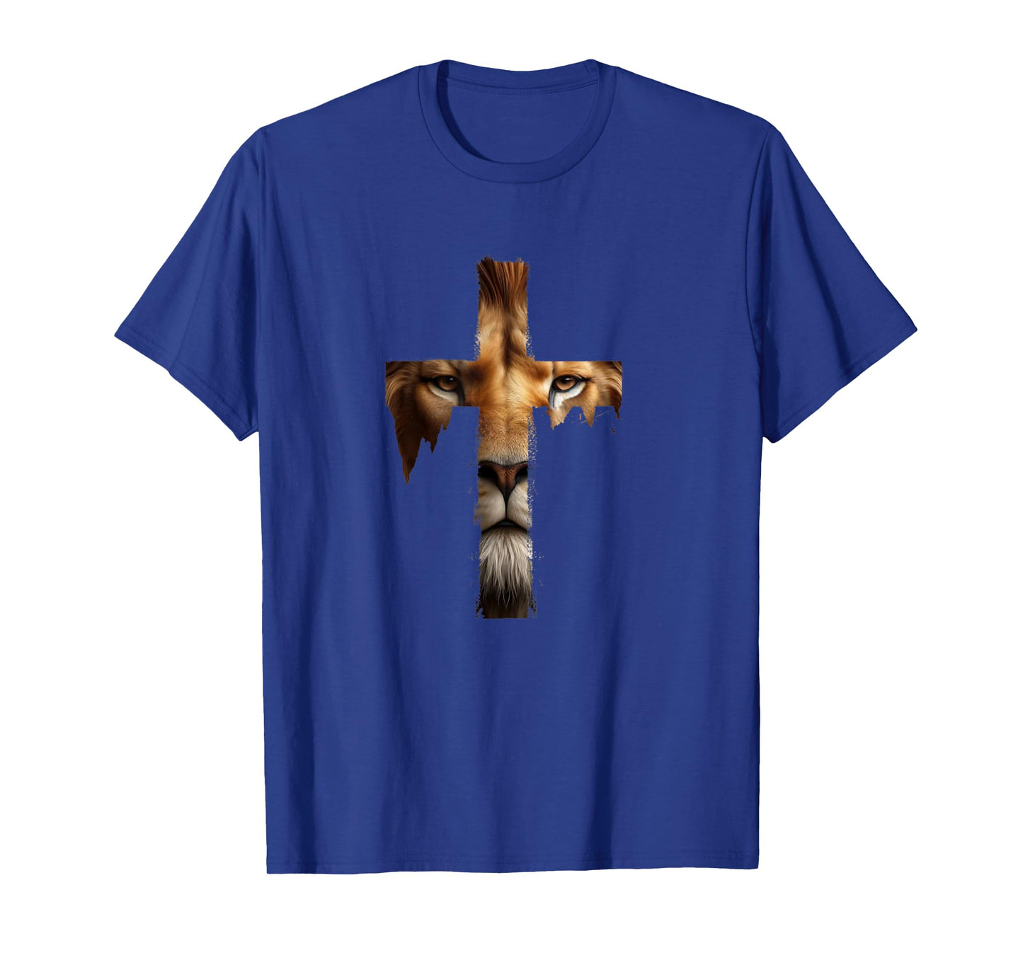 Vintage Jesus God Lion Cross Christian Faith Religion T-Shirt