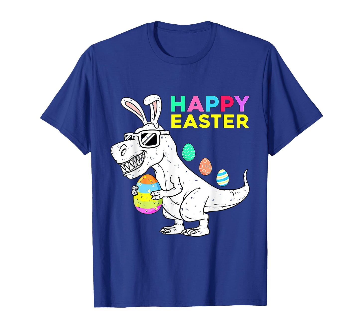 Happy Easter T Rex Dino With Bunny Ears Funny Egg Boys Girls T-Shirt