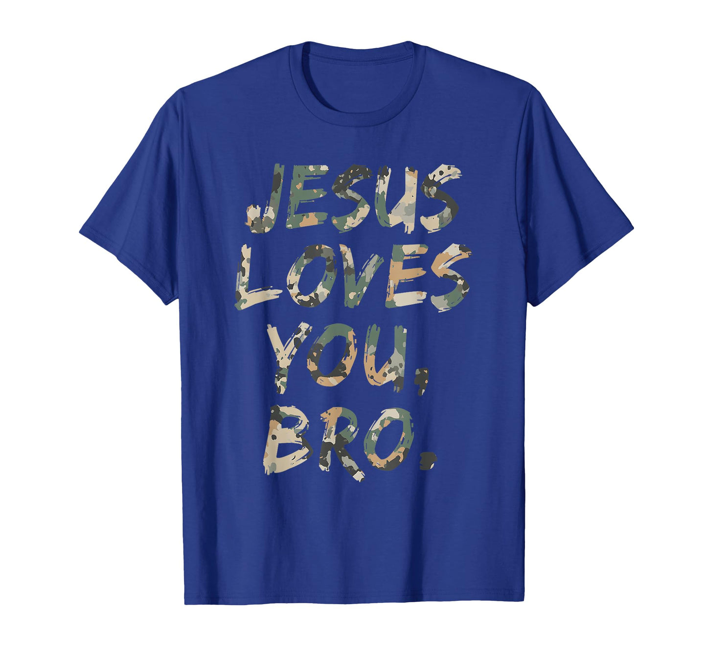 Vintage Camo Jesus Loves You Bro Christian Believer Faith T-Shirt