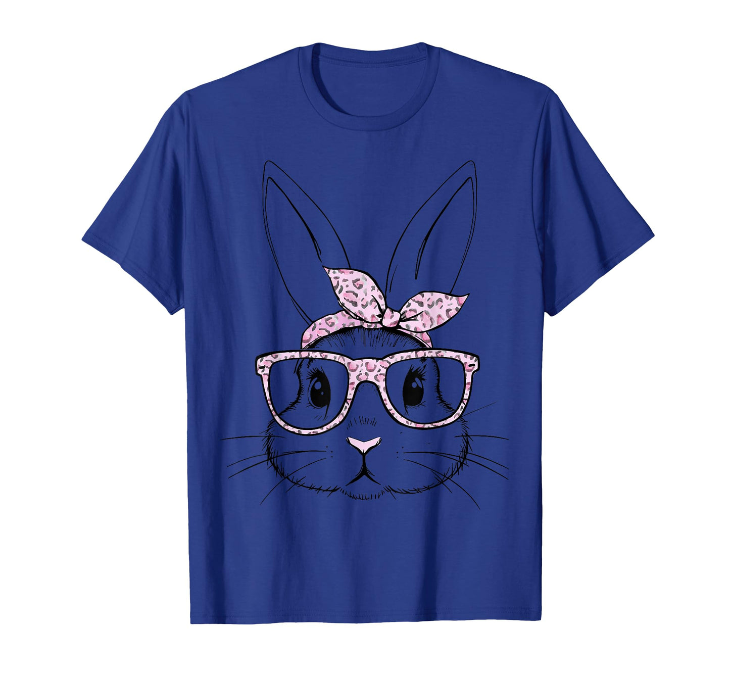 Cute bunny rabbit leopard glasses bandana easter girls women T-Shirt