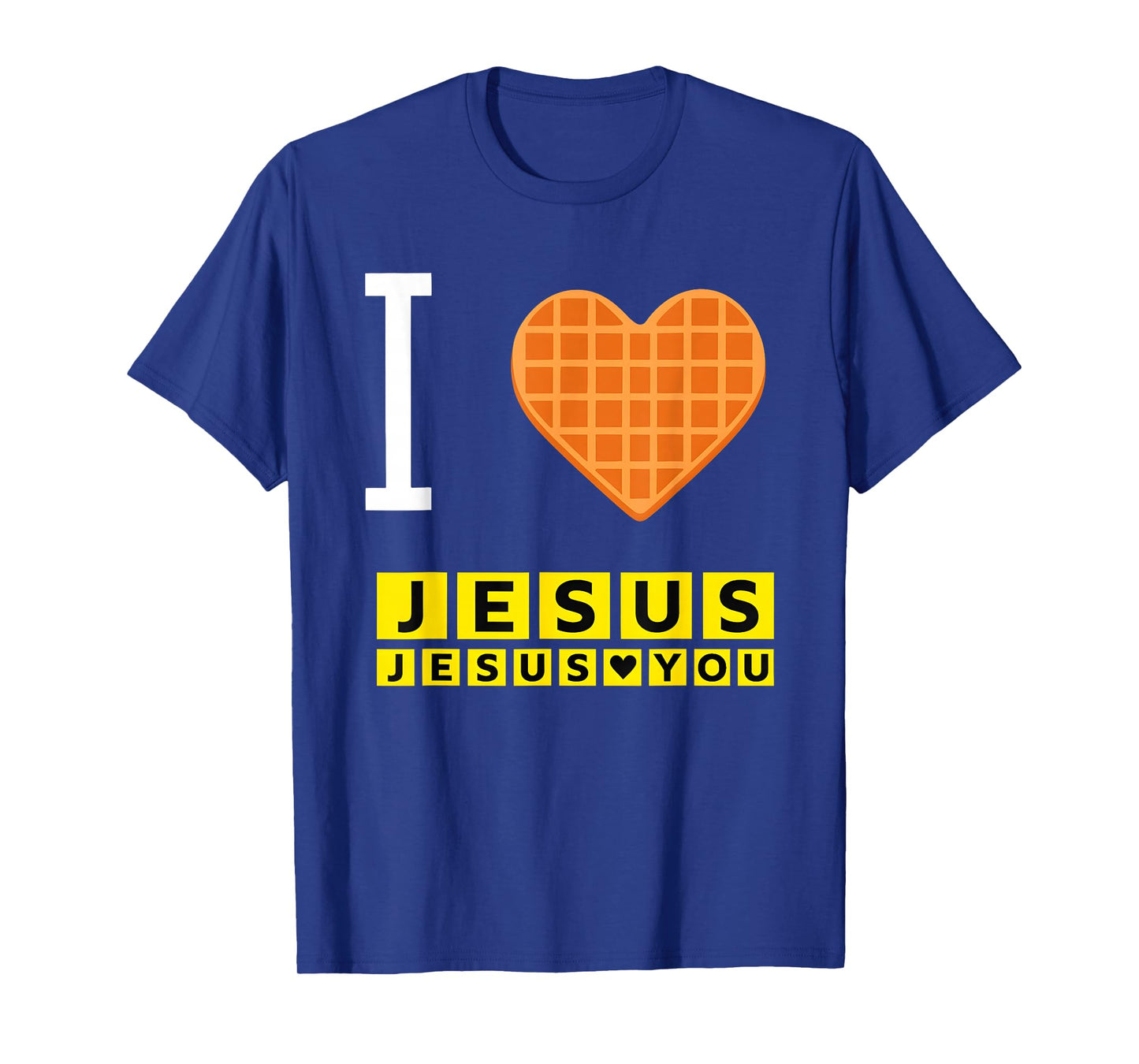 I Love Jesus Waffle Heart Funny Christian Breakfast T-Shirt