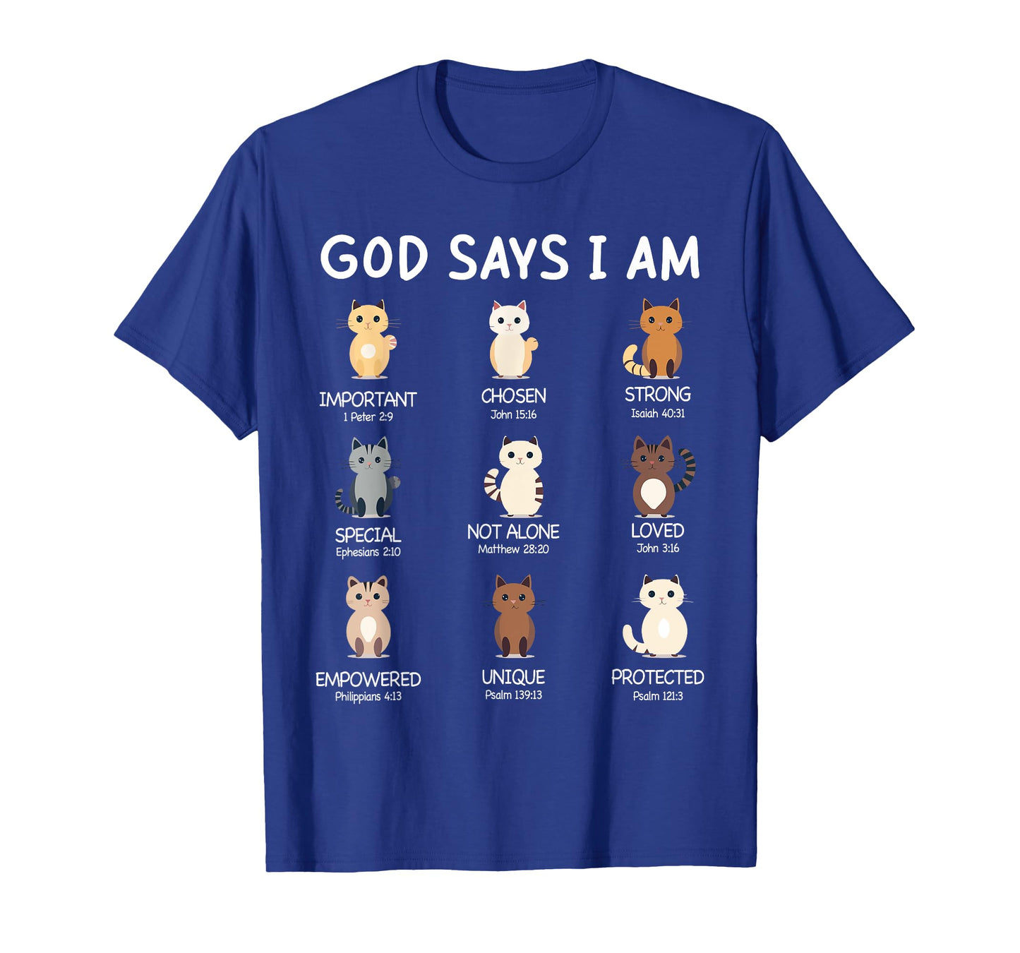 Cute God Says I Am Cat Lover Funny Christian Kids Girls T-Shirt