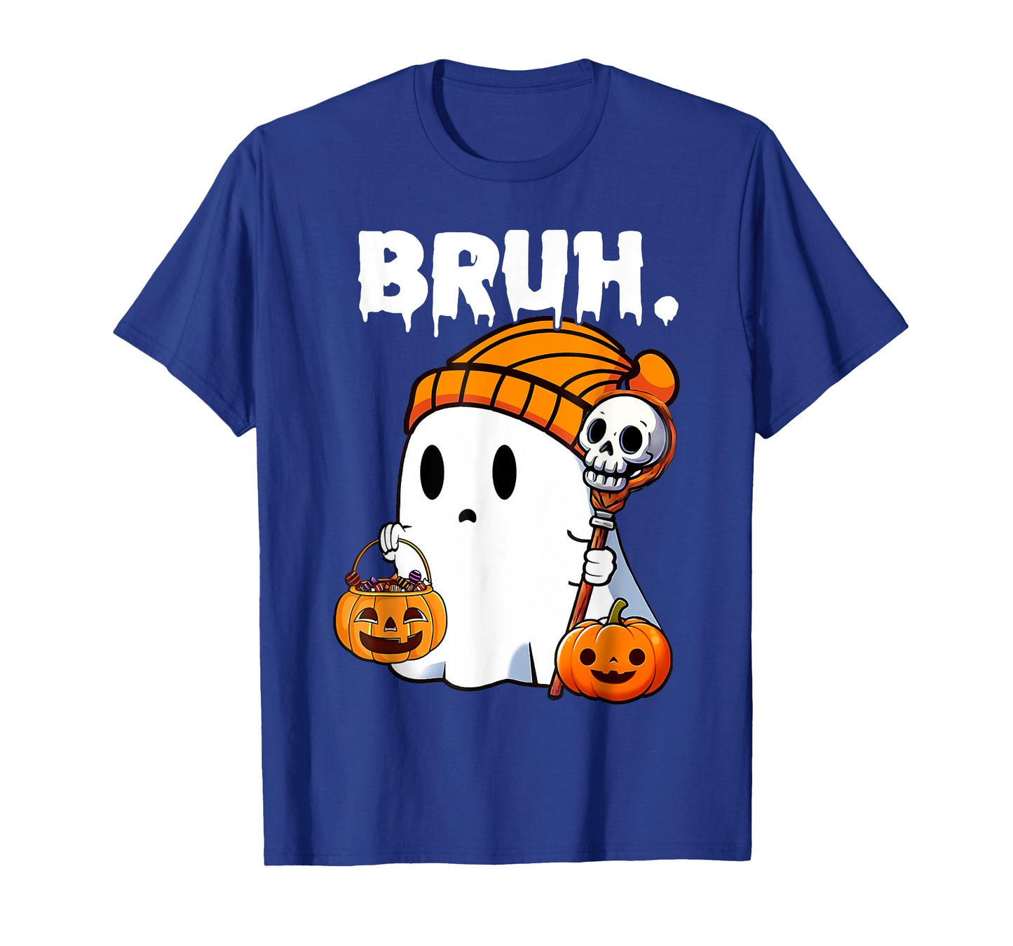 Halloween Bruh Funny Ghost Mens Women Kids Family Costume T-Shirt
