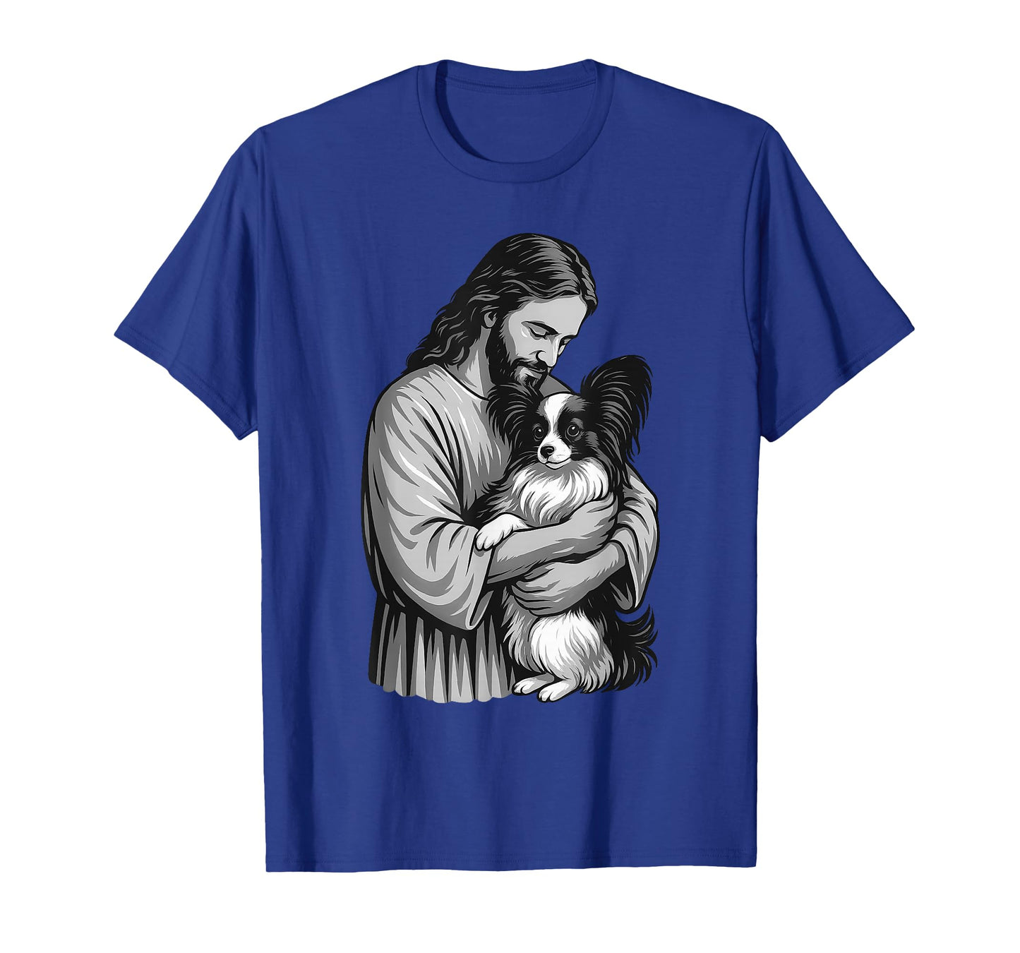 Papillon Dog And Jesus Christian Faith Dog Lover T-Shirt